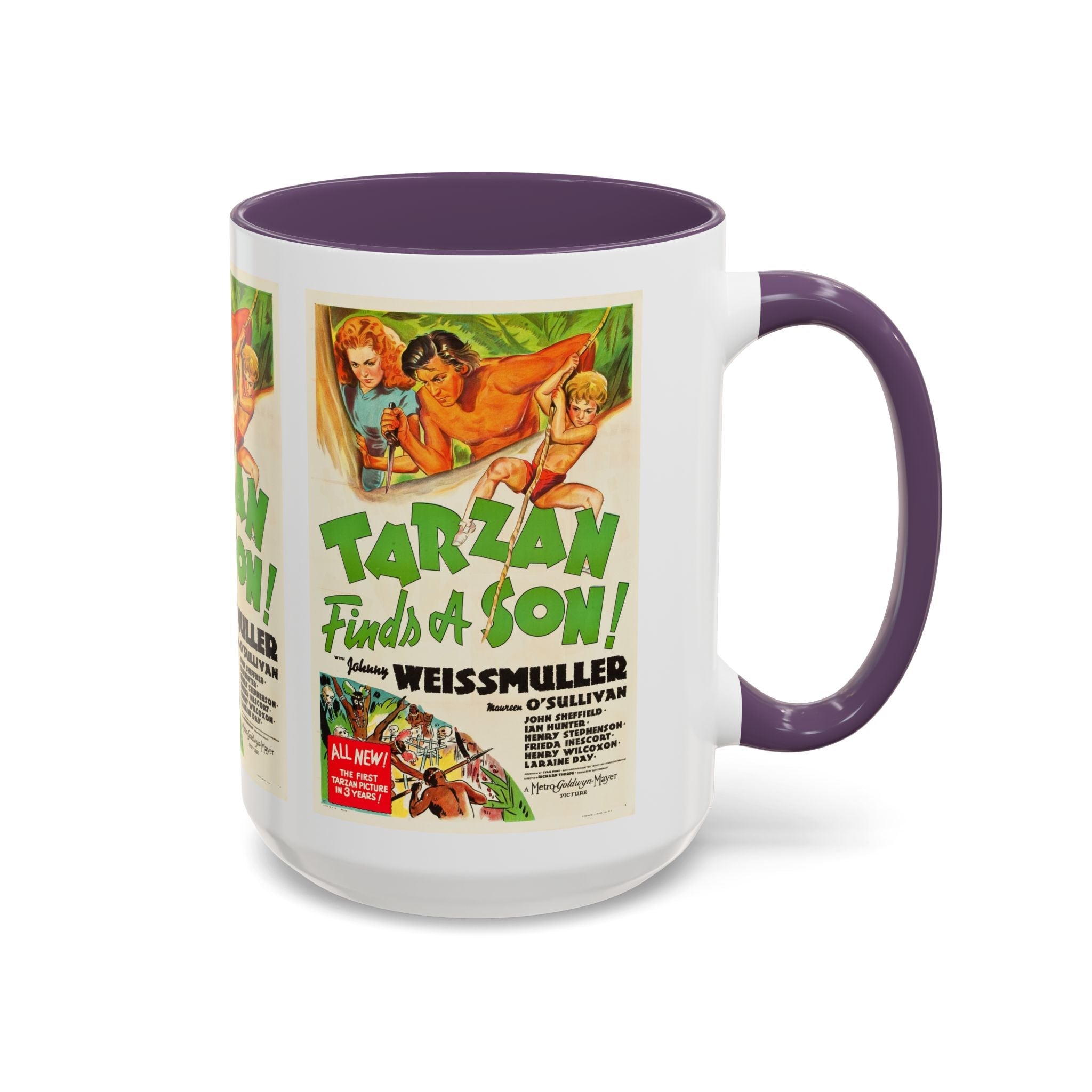 Cult Classic Movie Poster Art Accent Coffee Mug (11, 15oz) - Tarzan Finds A Son 1939 - POPvault