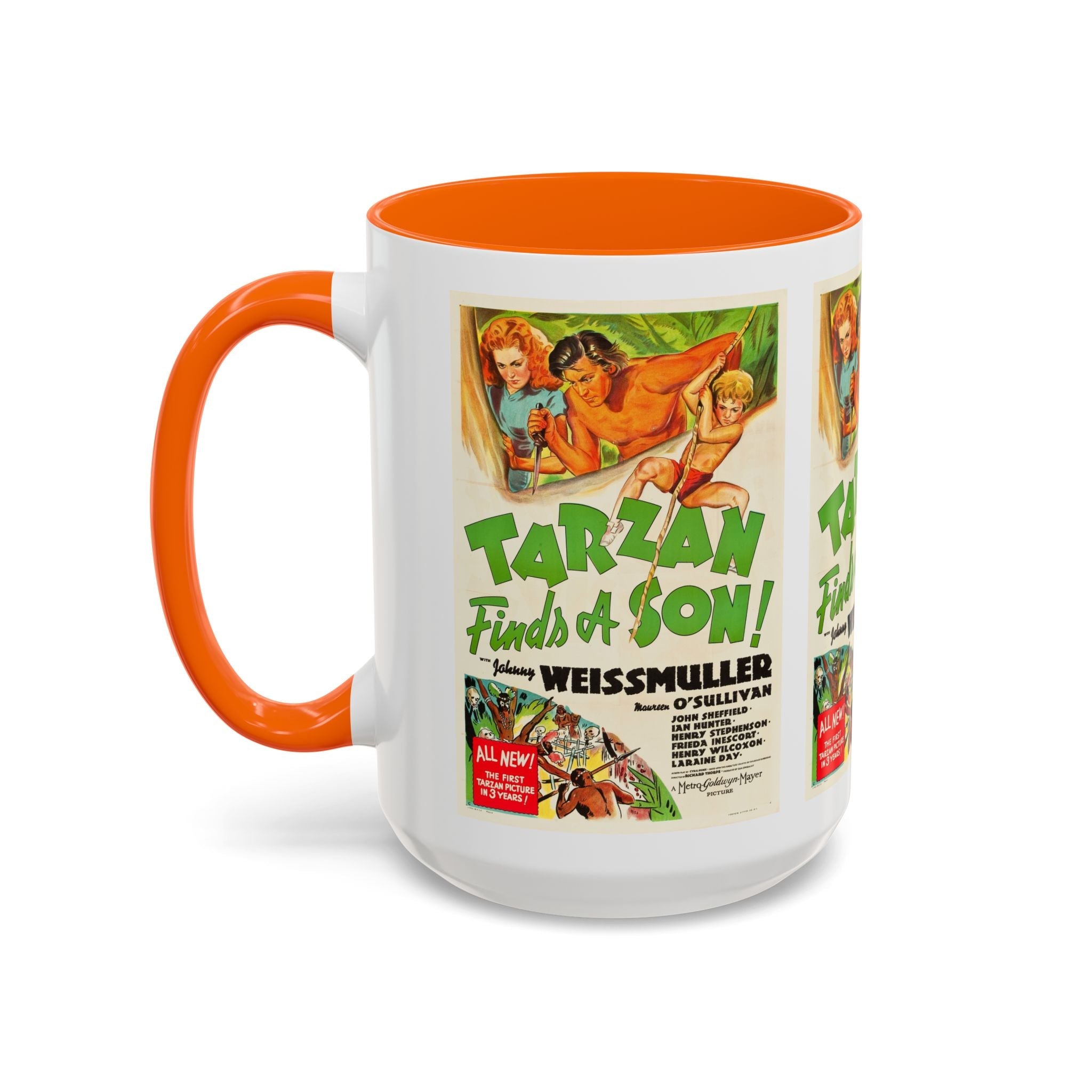 Cult Classic Movie Poster Art Accent Coffee Mug (11, 15oz) - Tarzan Finds A Son 1939 - POPvault