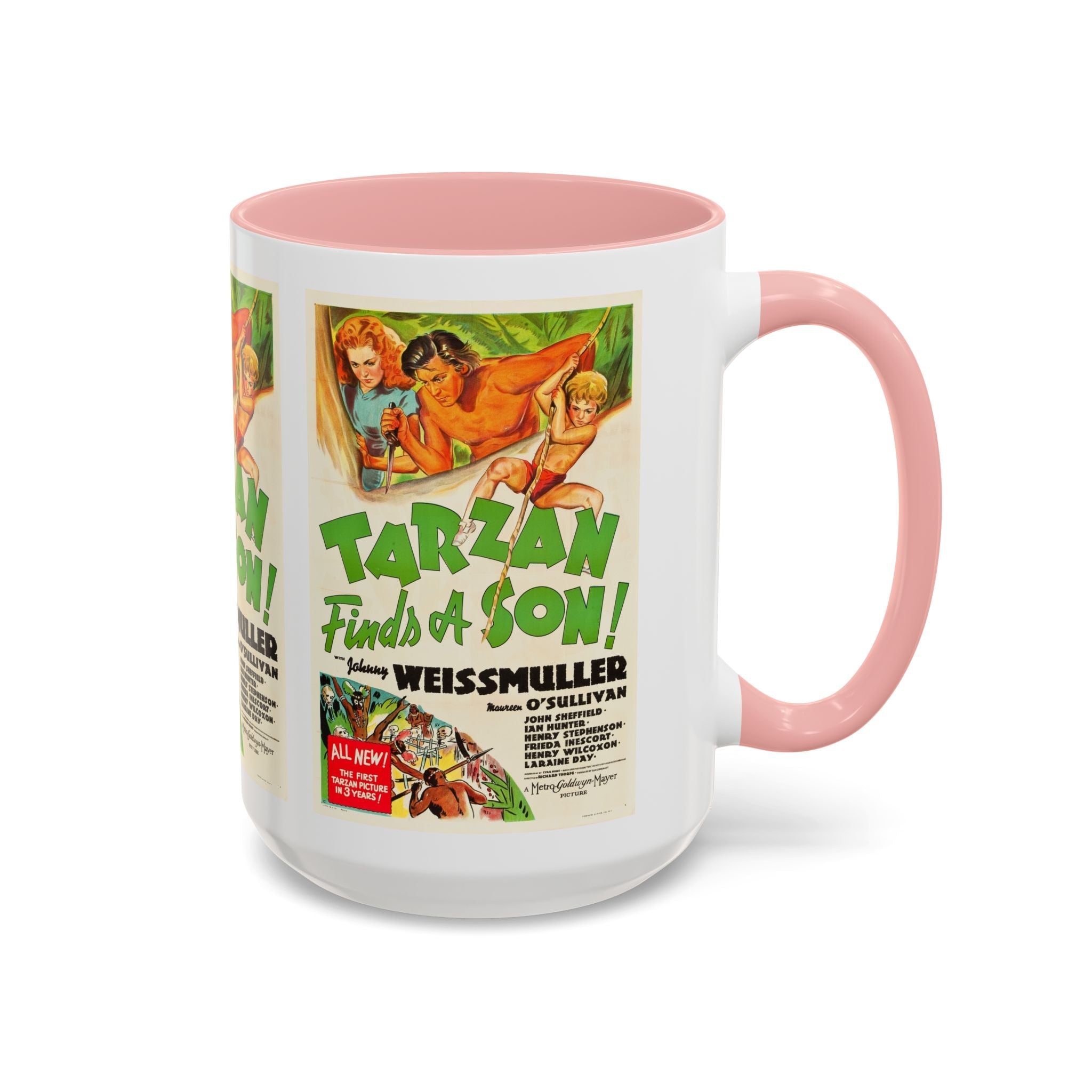 Cult Classic Movie Poster Art Accent Coffee Mug (11, 15oz) - Tarzan Finds A Son 1939 - POPvault