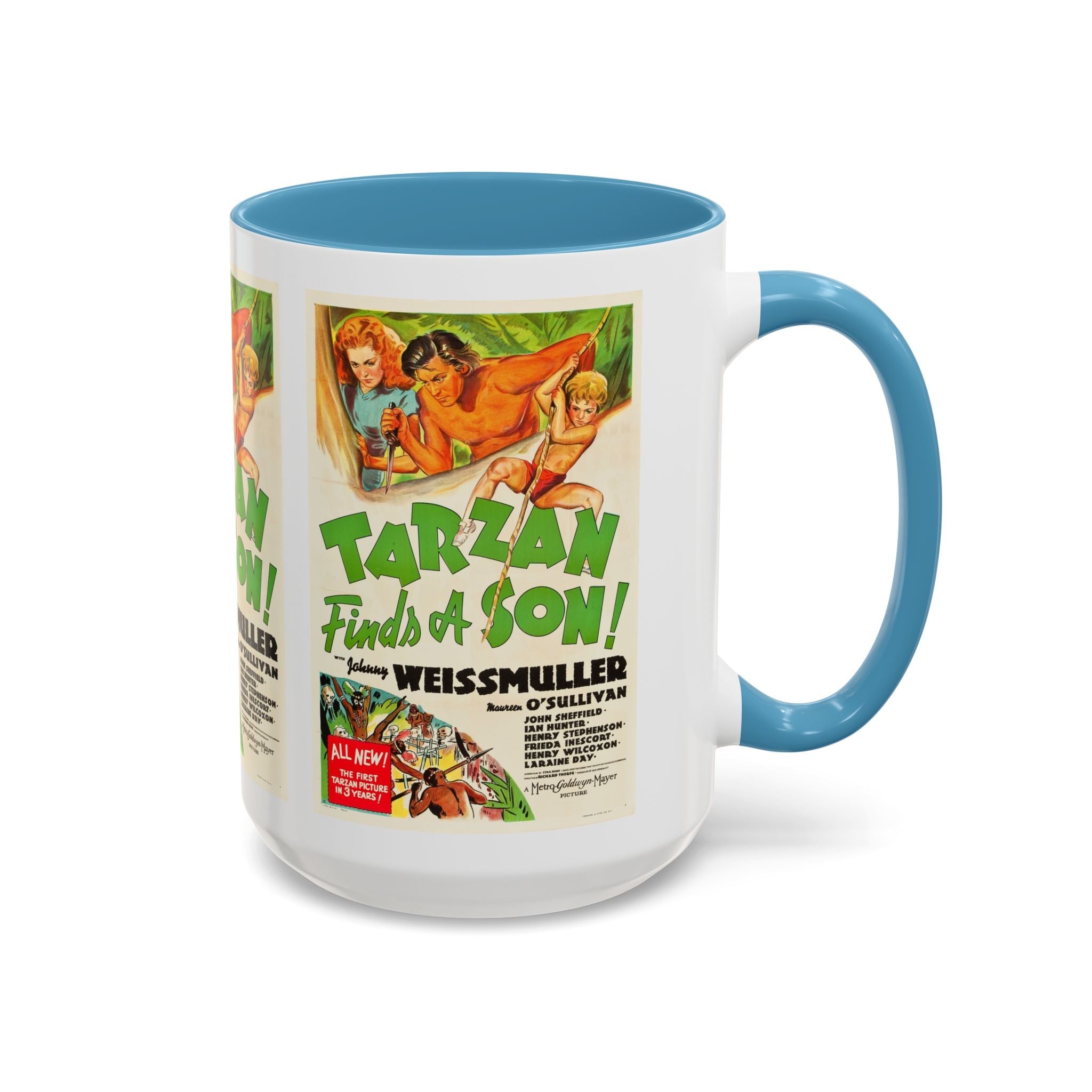 Cult Classic Movie Poster Art Accent Coffee Mug (11, 15oz) - Tarzan Finds A Son 1939 - POPvault
