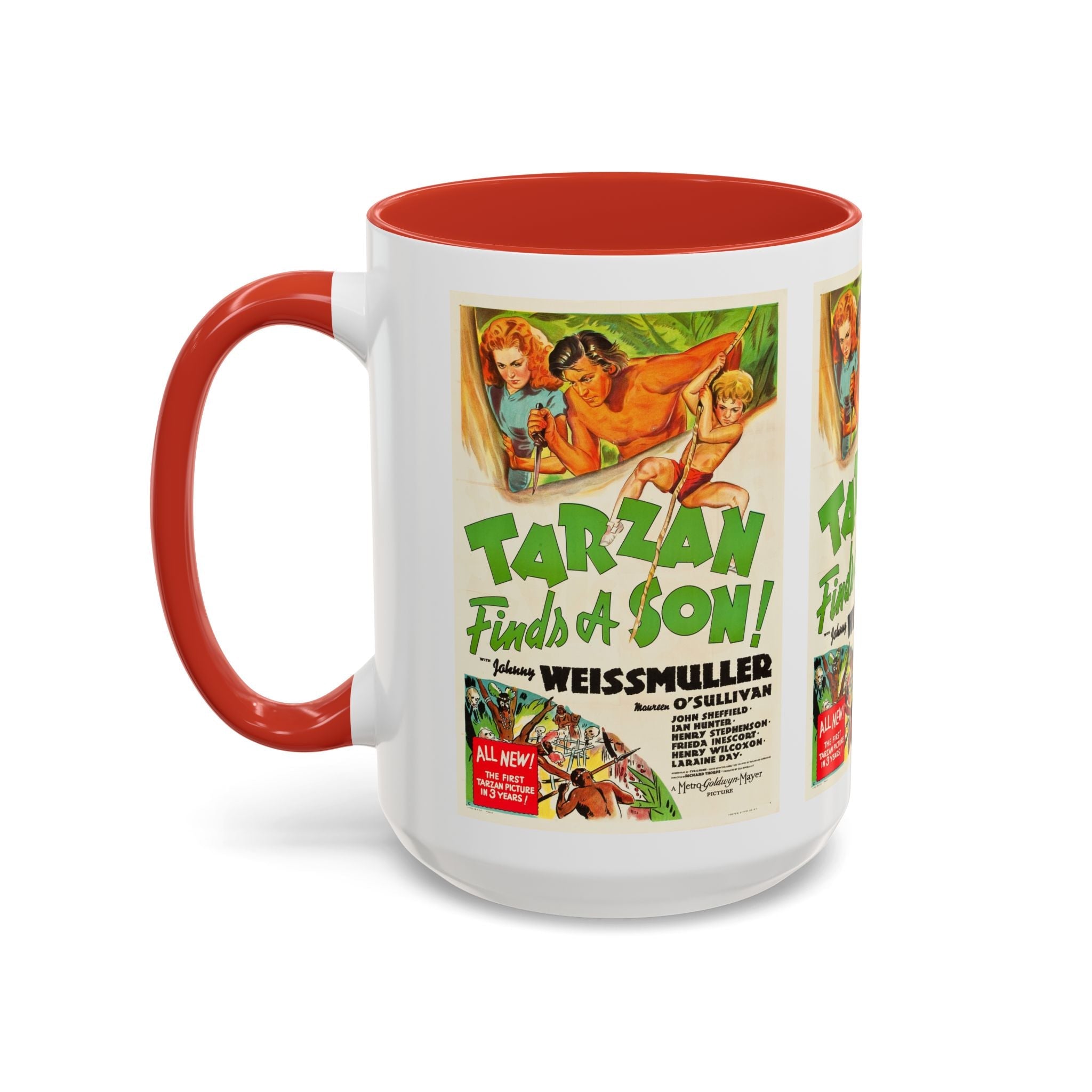 Cult Classic Movie Poster Art Accent Coffee Mug (11, 15oz) - Tarzan Finds A Son 1939 - POPvault