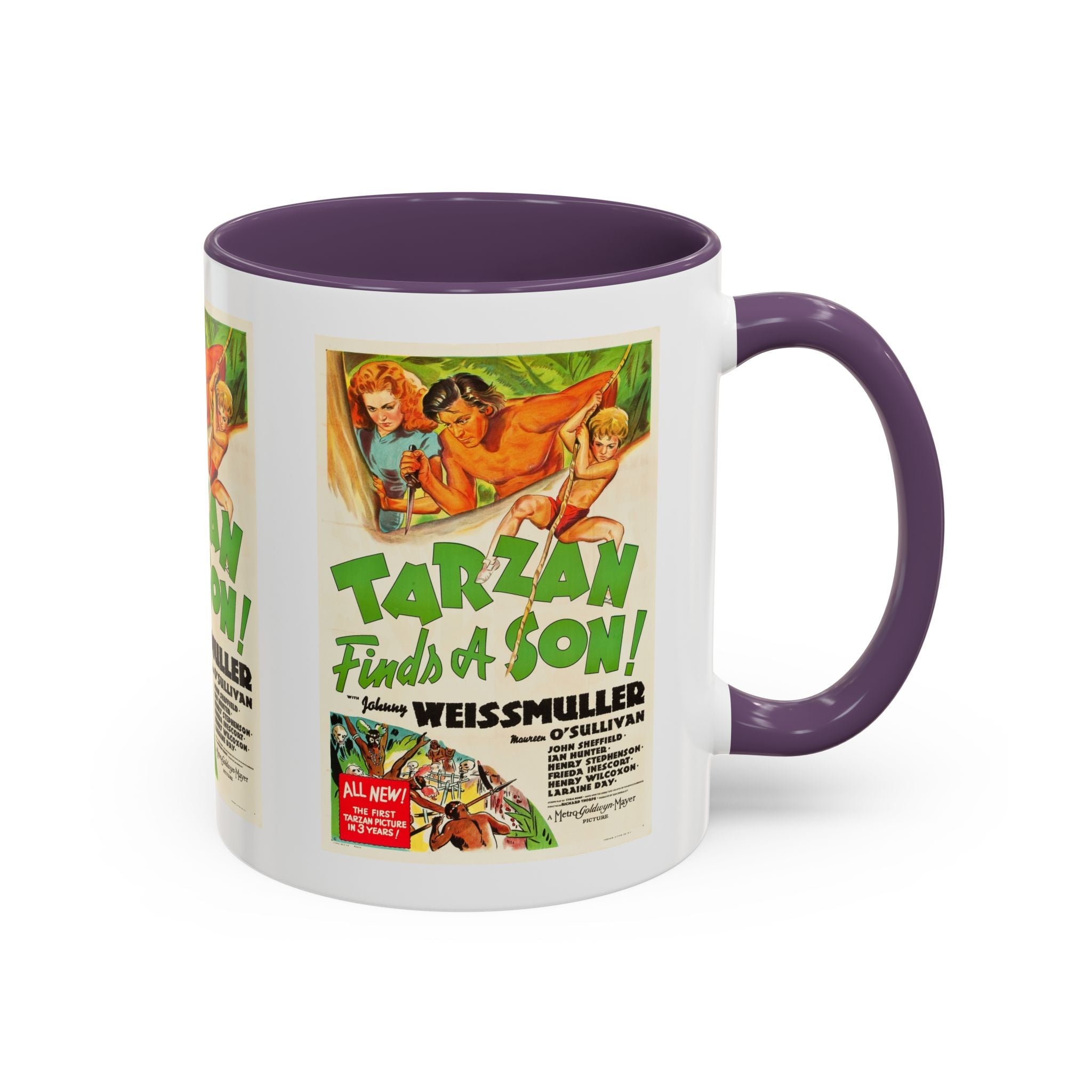 Cult Classic Movie Poster Art Accent Coffee Mug (11, 15oz) - Tarzan Finds A Son 1939 - POPvault