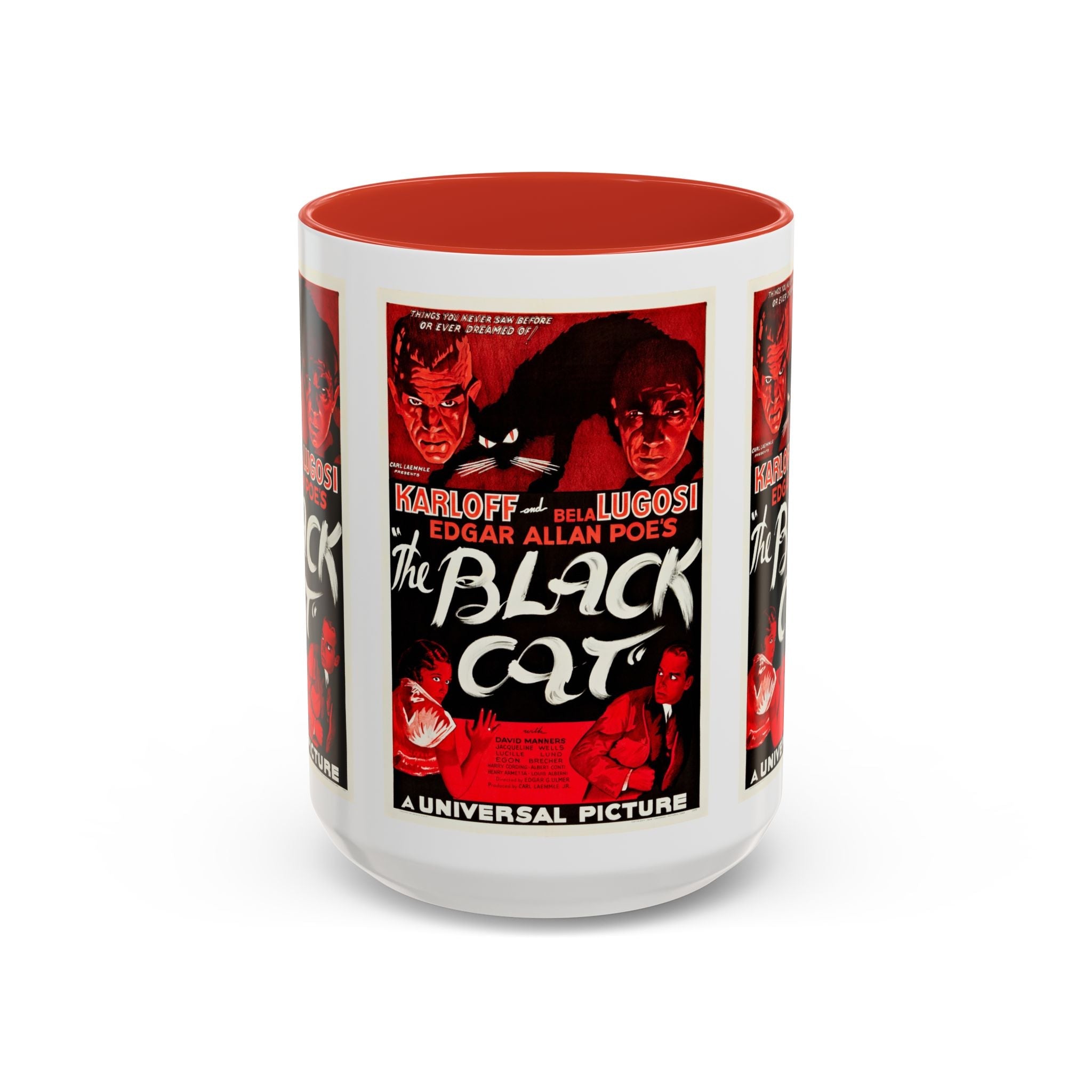 Cult Classic Movie Poster Art Accent Coffee Mug (11, 15oz) - The Black Cat 1934 - POPvault