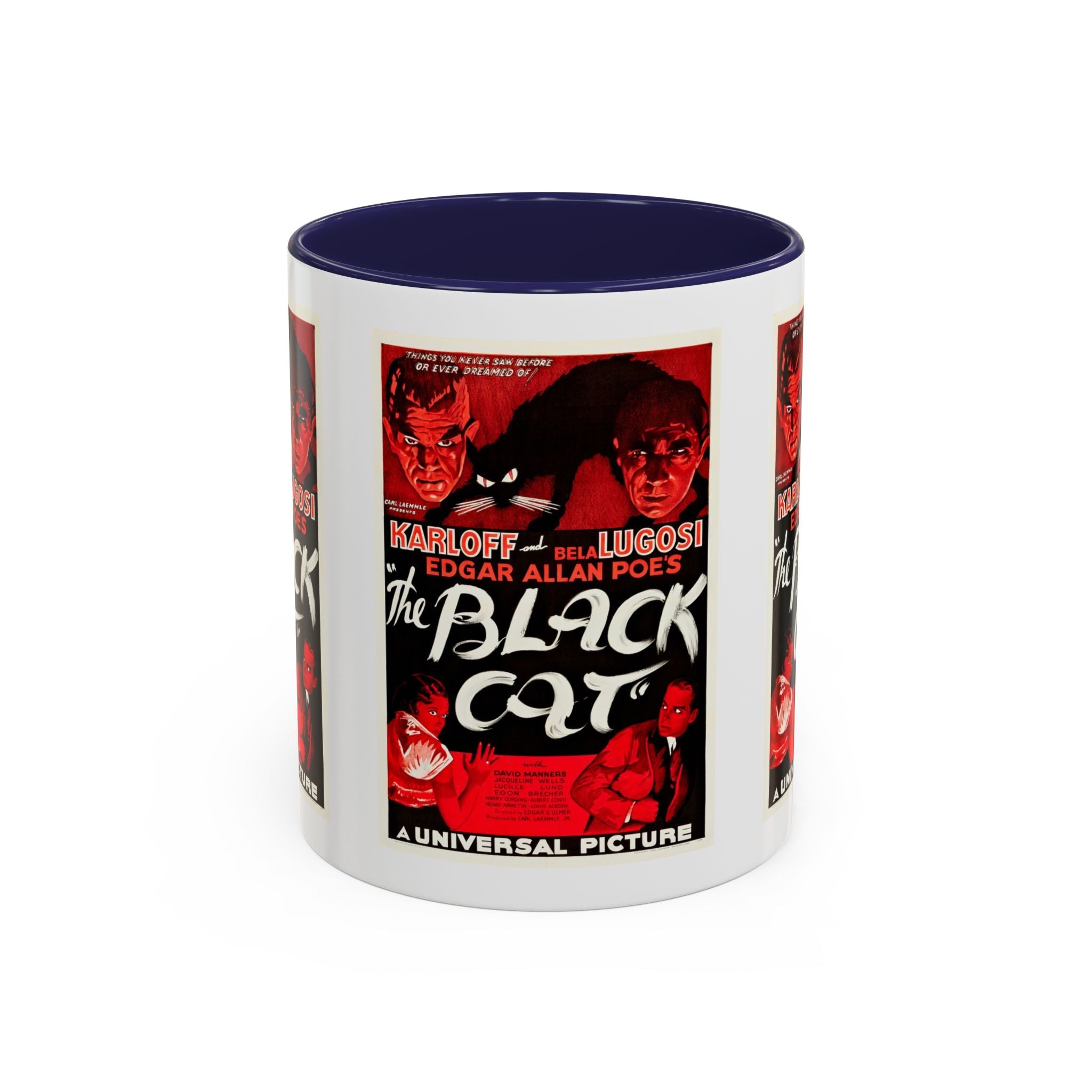 Cult Classic Movie Poster Art Accent Coffee Mug (11, 15oz) - The Black Cat 1934 - POPvault