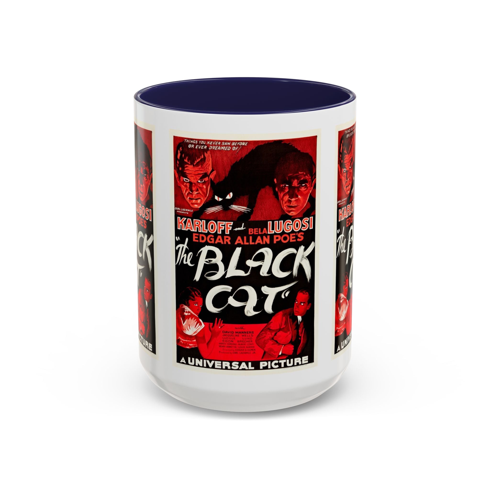 Cult Classic Movie Poster Art Accent Coffee Mug (11, 15oz) - The Black Cat 1934 - POPvault