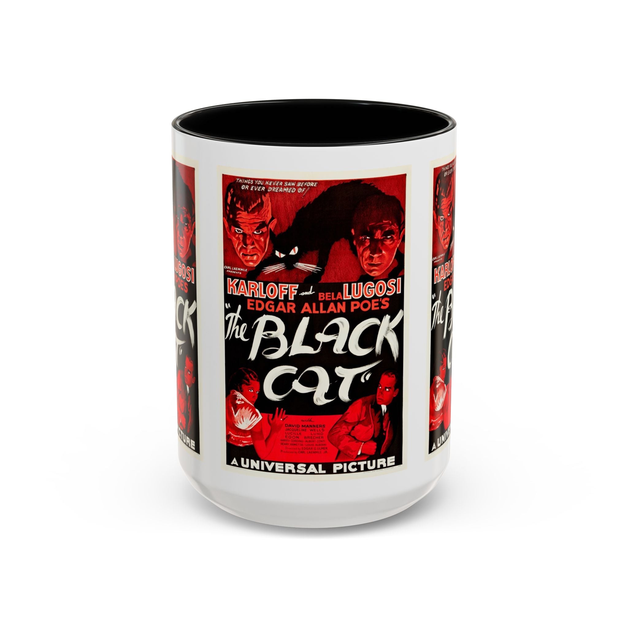 Cult Classic Movie Poster Art Accent Coffee Mug (11, 15oz) - The Black Cat 1934 - POPvault