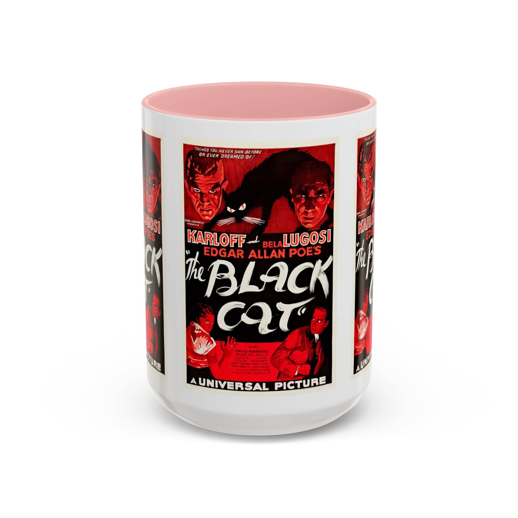 Cult Classic Movie Poster Art Accent Coffee Mug (11, 15oz) - The Black Cat 1934 - POPvault
