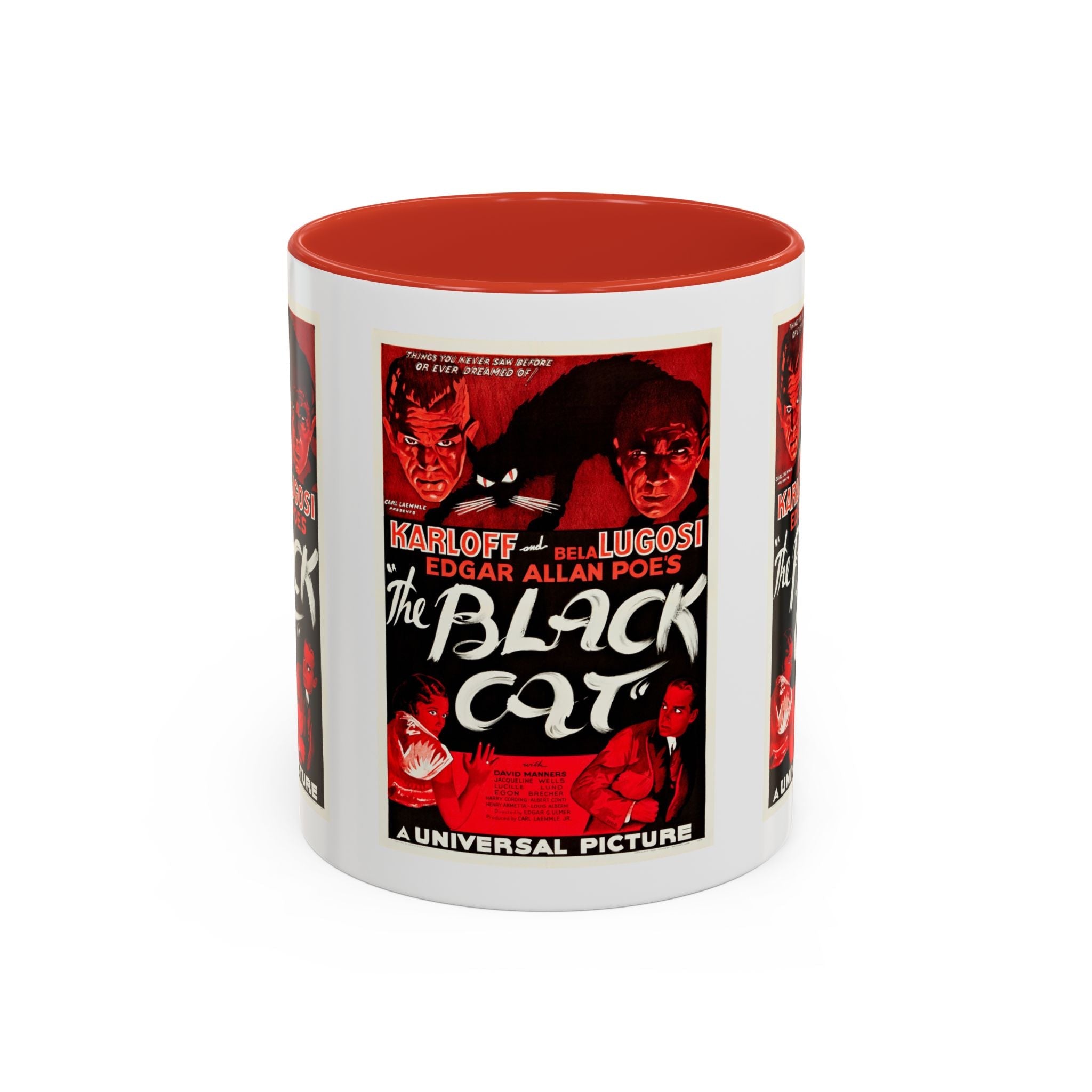 Cult Classic Movie Poster Art Accent Coffee Mug (11, 15oz) - The Black Cat 1934 - POPvault