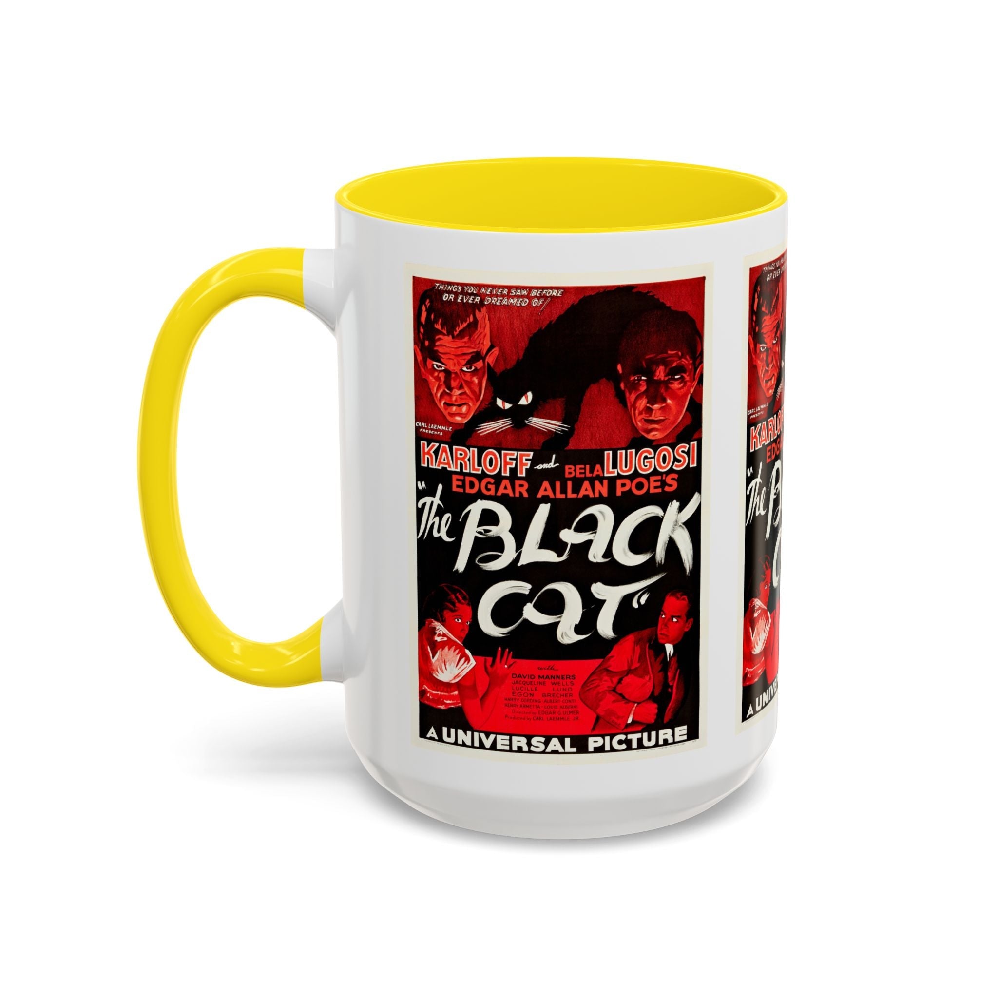Cult Classic Movie Poster Art Accent Coffee Mug (11, 15oz) - The Black Cat 1934 - POPvault