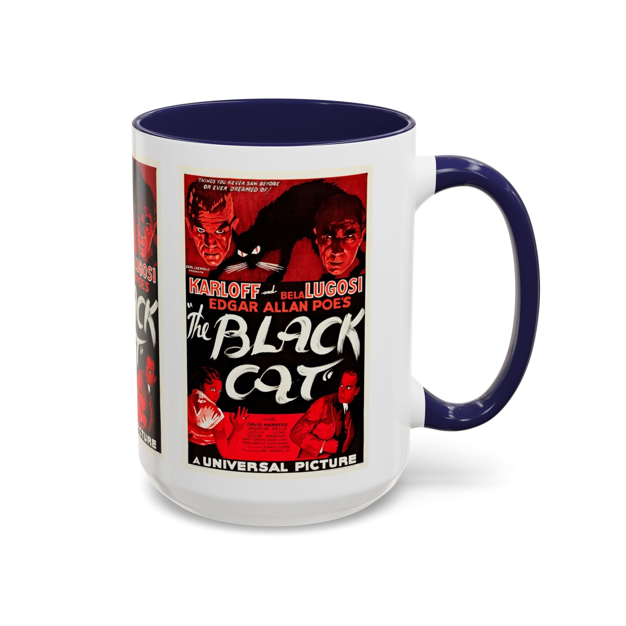 Cult Classic Movie Poster Art Accent Coffee Mug (11, 15oz) - The Black Cat 1934 - POPvault