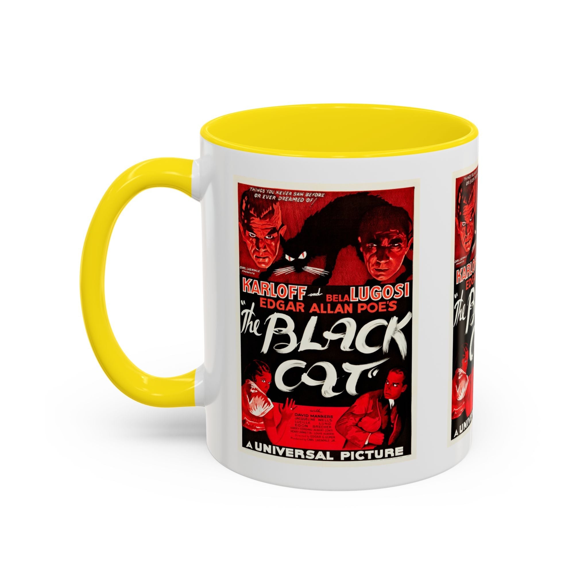 Cult Classic Movie Poster Art Accent Coffee Mug (11, 15oz) - The Black Cat 1934 - POPvault