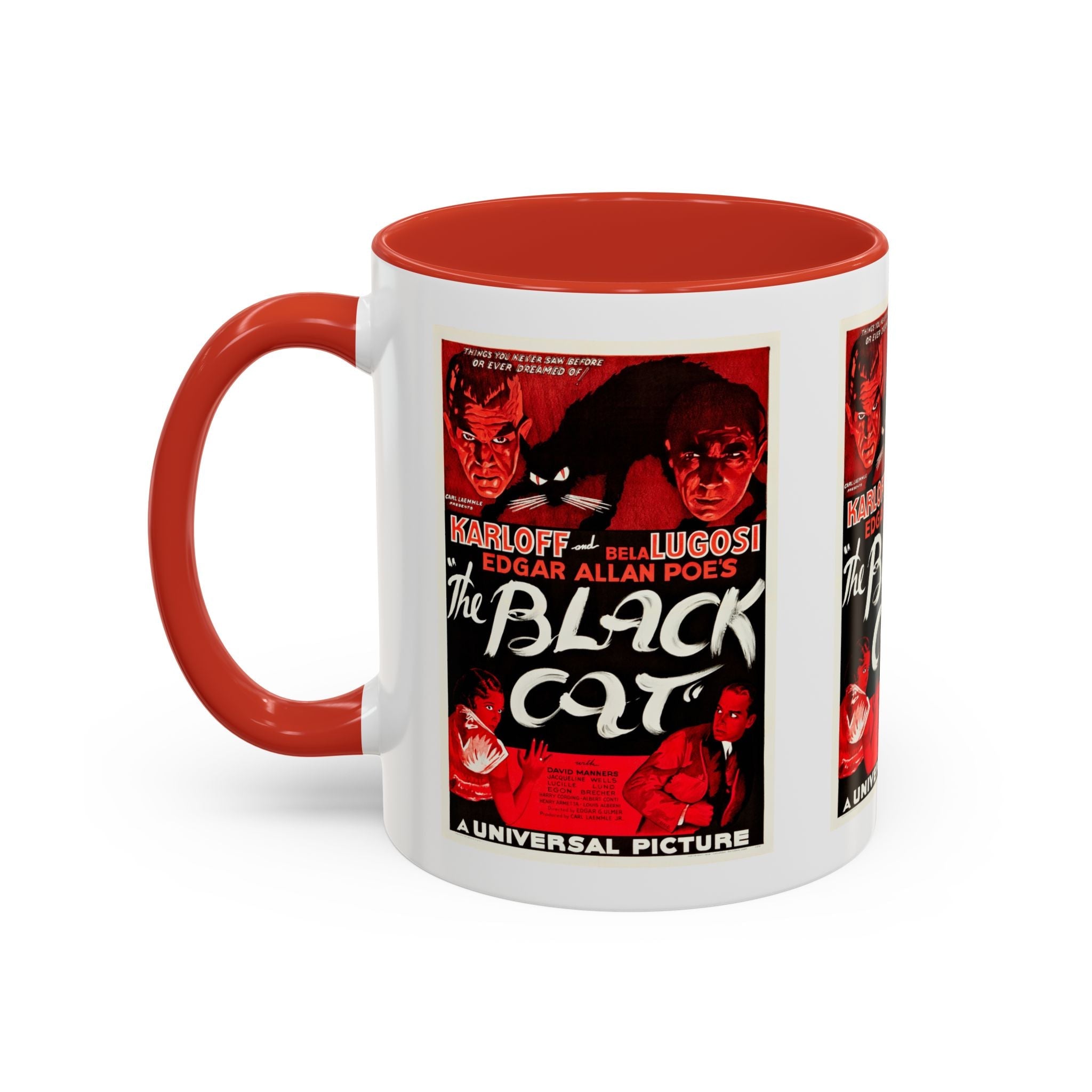 Cult Classic Movie Poster Art Accent Coffee Mug (11, 15oz) - The Black Cat 1934 - POPvault