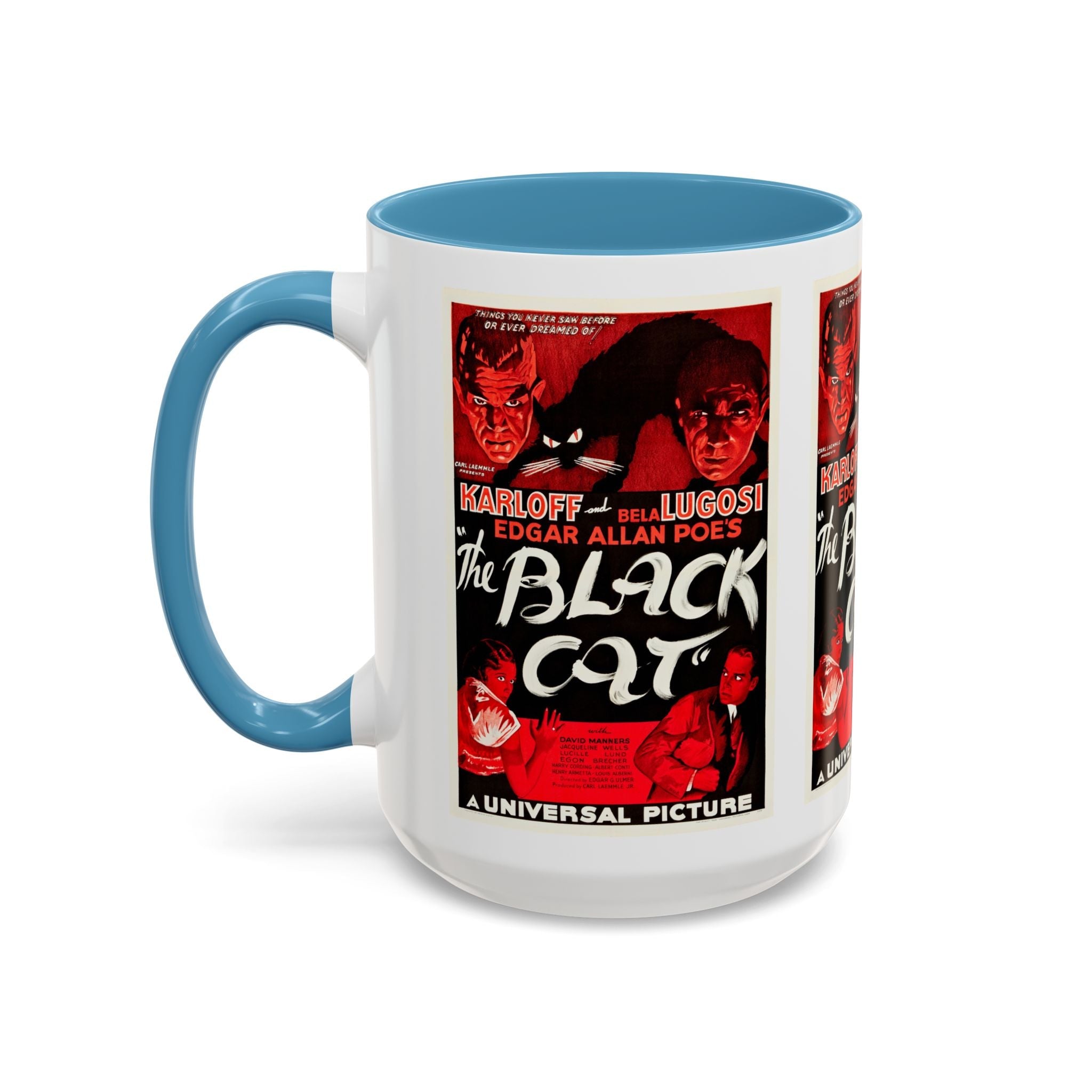 Cult Classic Movie Poster Art Accent Coffee Mug (11, 15oz) - The Black Cat 1934 - POPvault