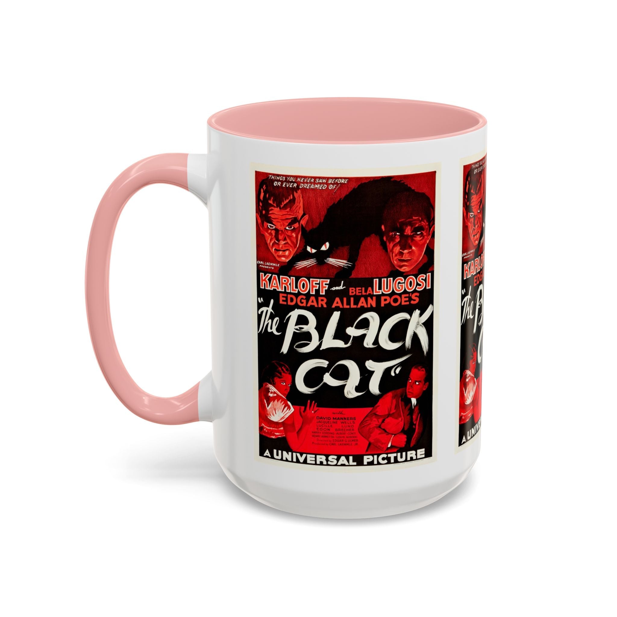 Cult Classic Movie Poster Art Accent Coffee Mug (11, 15oz) - The Black Cat 1934 - POPvault