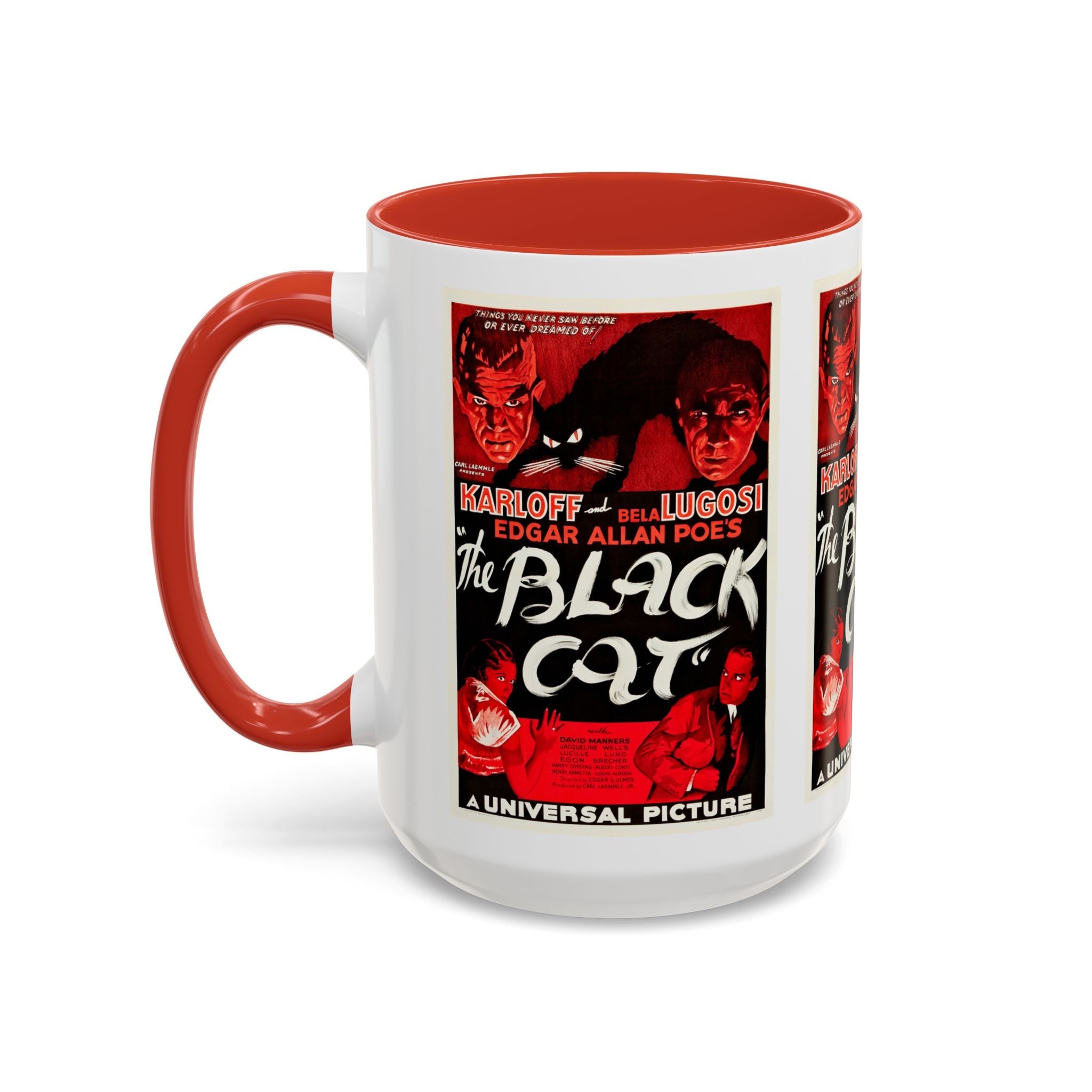 Cult Classic Movie Poster Art Accent Coffee Mug (11, 15oz) - The Black Cat 1934 - POPvault