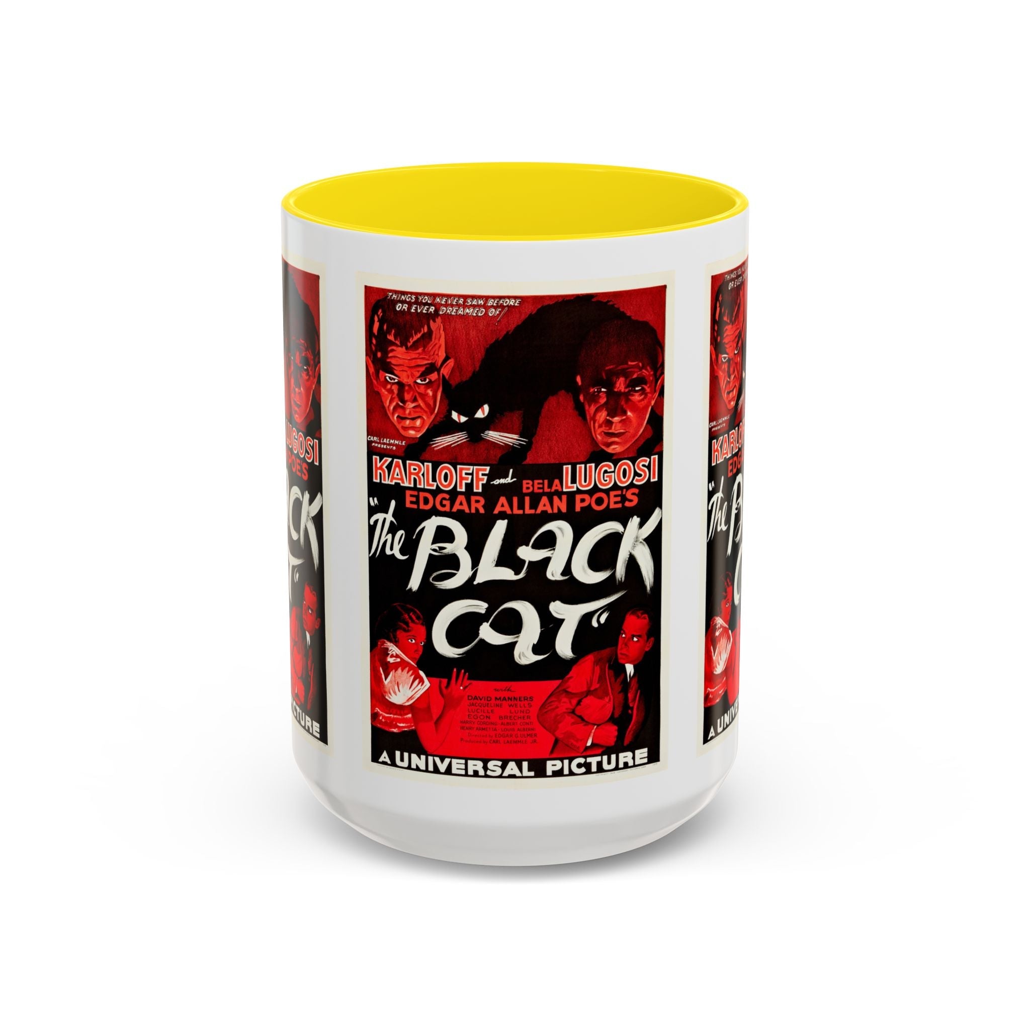 Cult Classic Movie Poster Art Accent Coffee Mug (11, 15oz) - The Black Cat 1934 - POPvault
