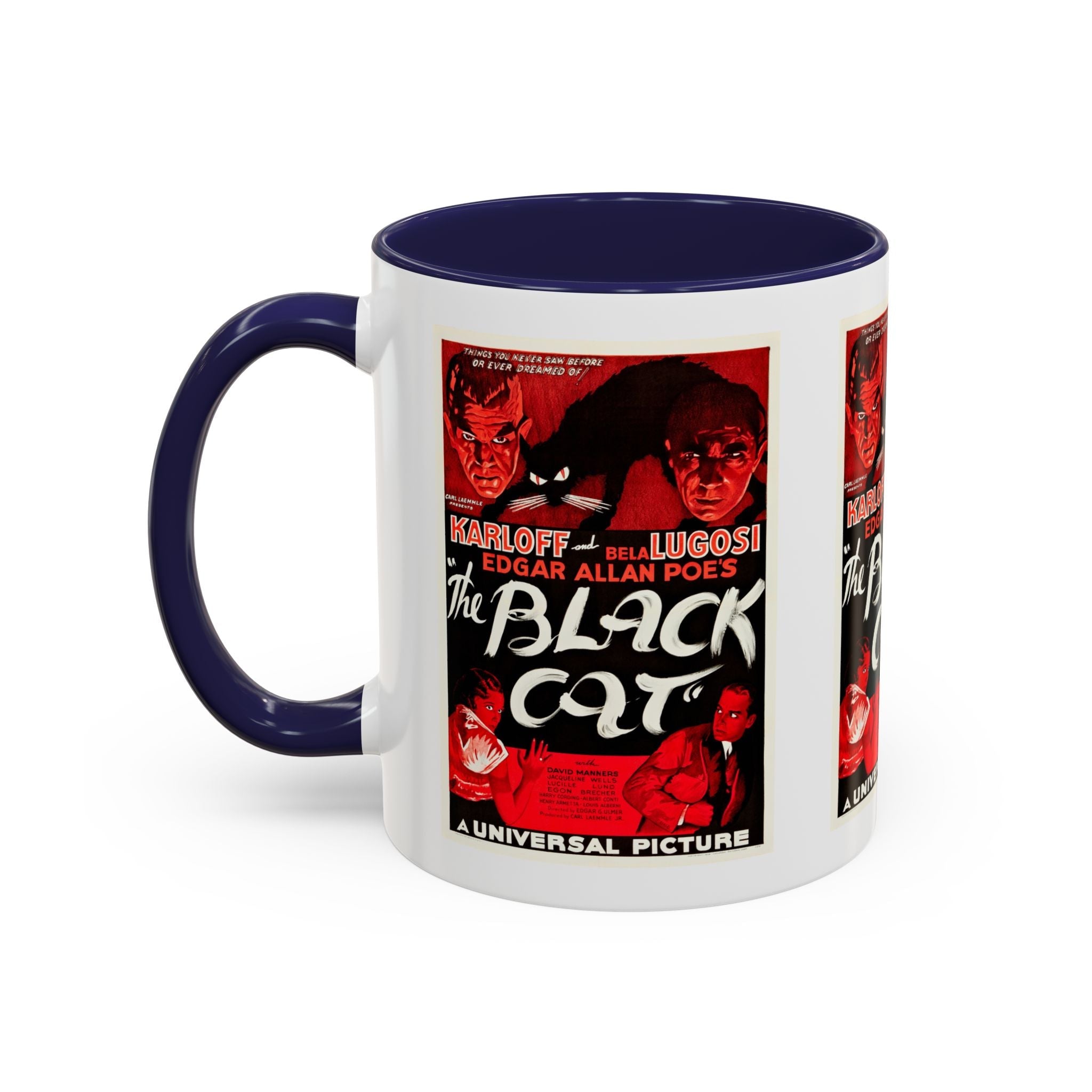 Cult Classic Movie Poster Art Accent Coffee Mug (11, 15oz) - The Black Cat 1934 - POPvault