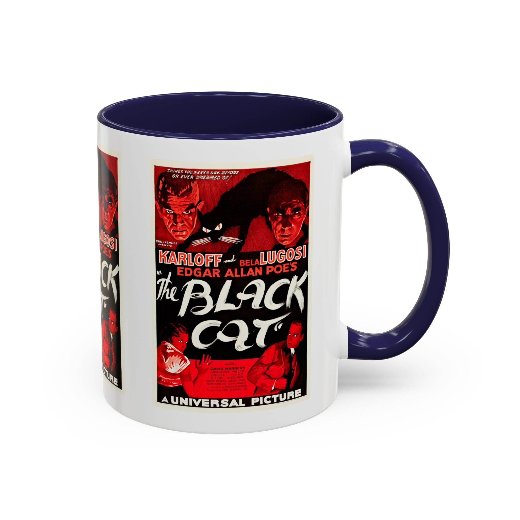 Cult Classic Movie Poster Art Accent Coffee Mug (11, 15oz) - The Black Cat 1934 - POPvault