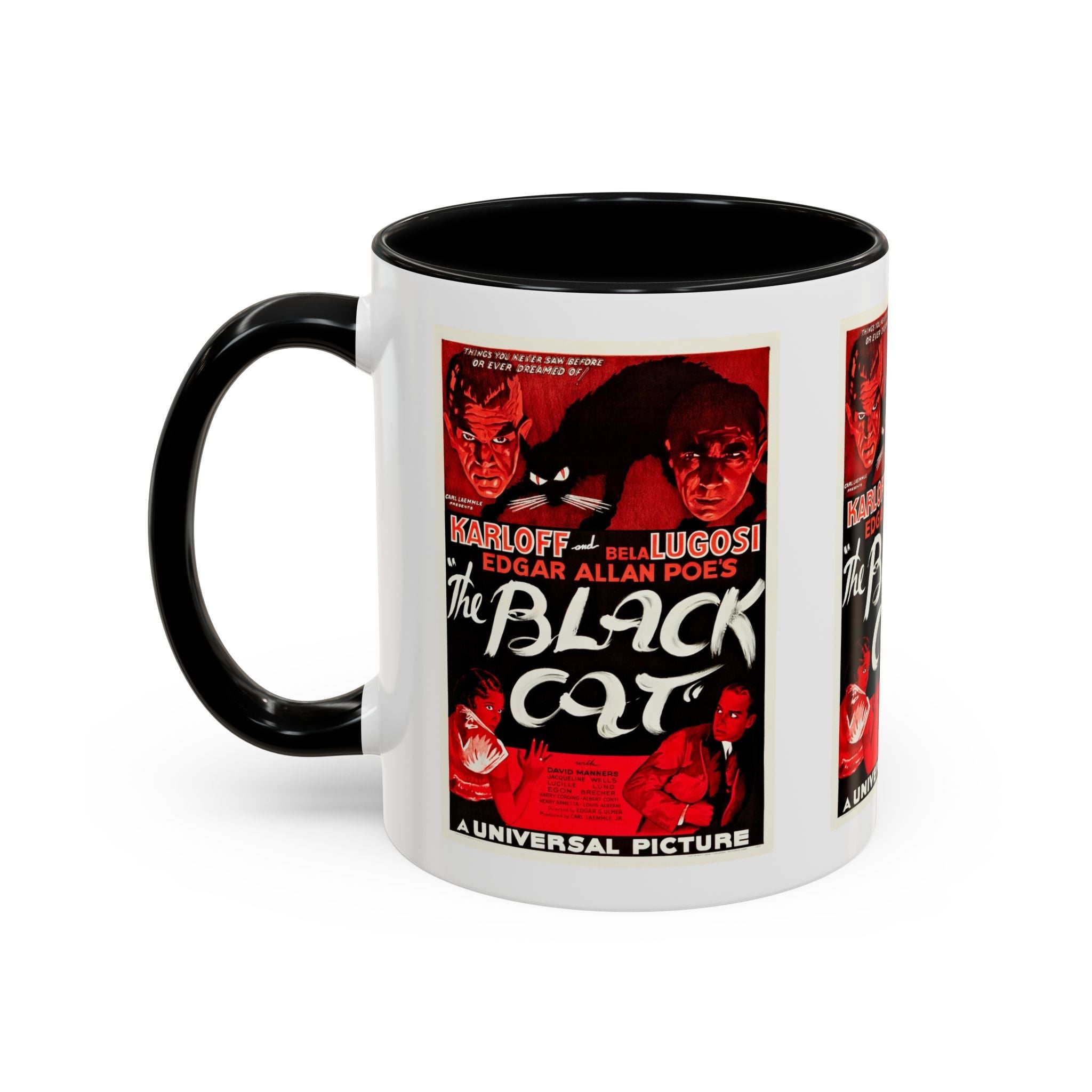 Cult Classic Movie Poster Art Accent Coffee Mug (11, 15oz) - The Black Cat 1934 - POPvault
