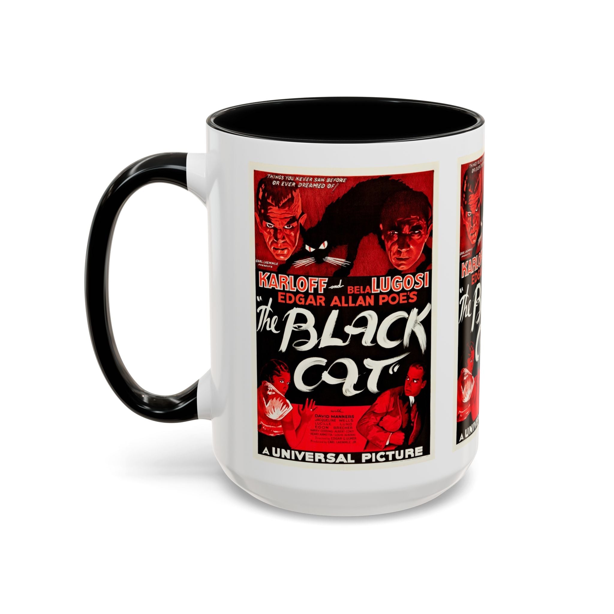 Cult Classic Movie Poster Art Accent Coffee Mug (11, 15oz) - The Black Cat 1934 - POPvault