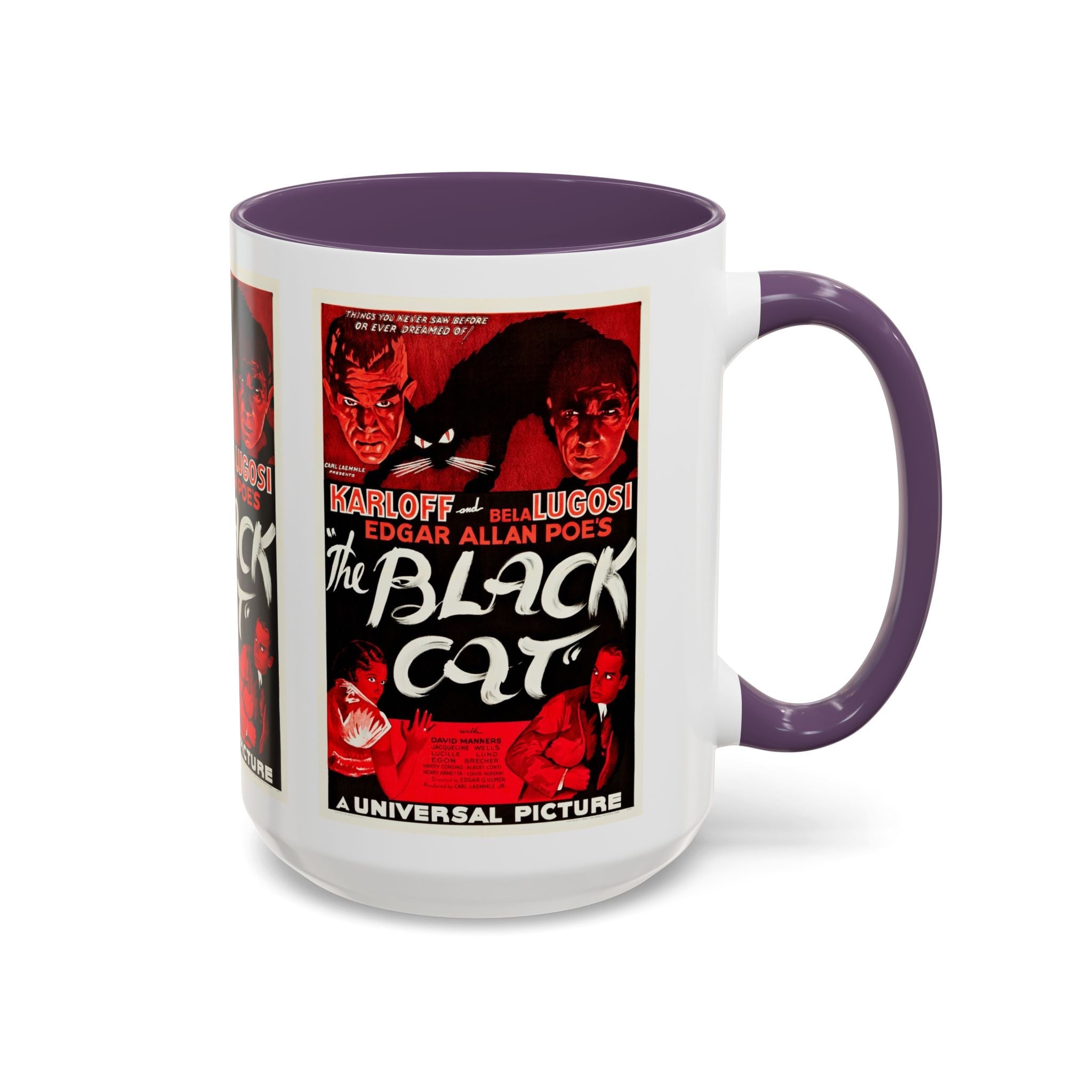 Cult Classic Movie Poster Art Accent Coffee Mug (11, 15oz) - The Black Cat 1934 - POPvault