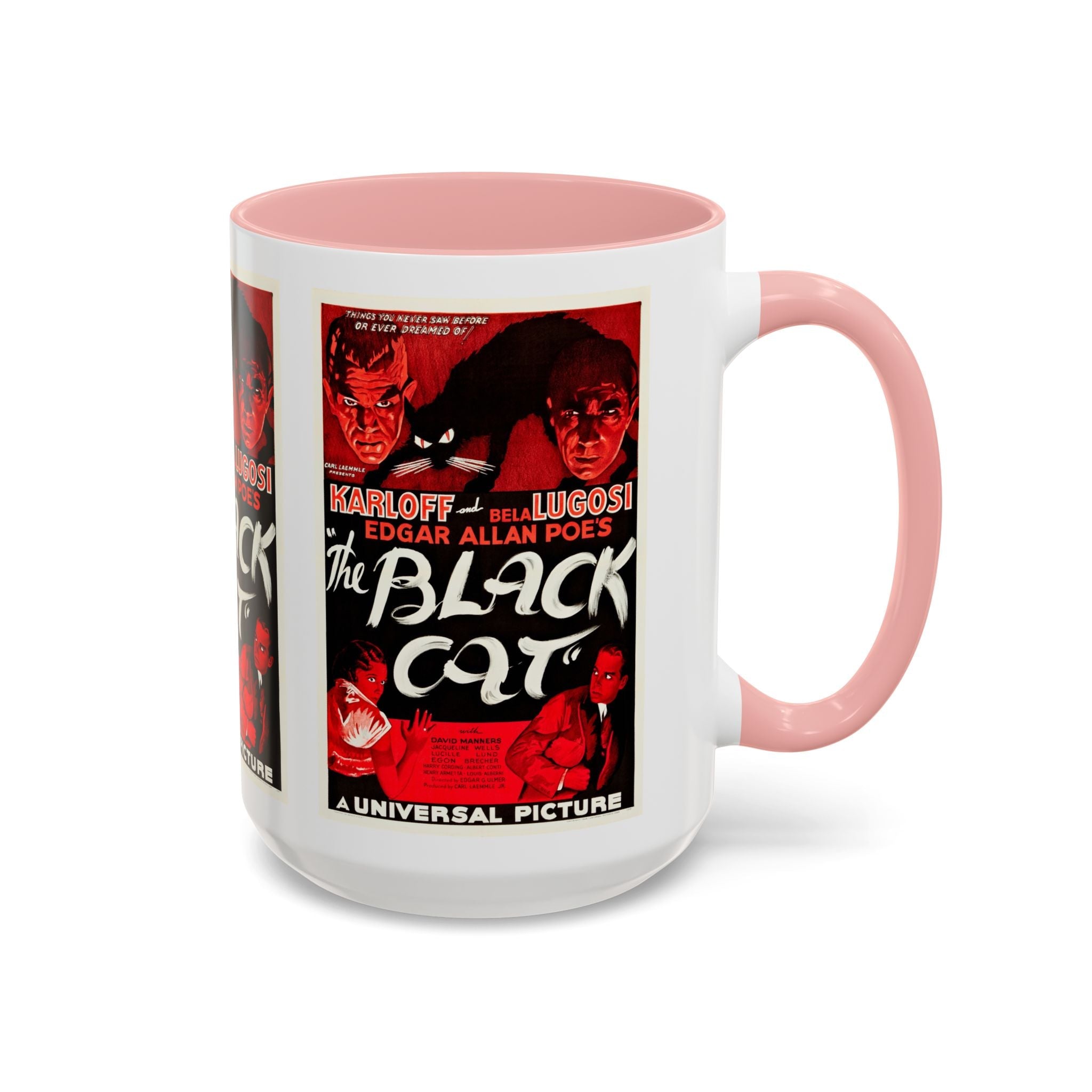 Cult Classic Movie Poster Art Accent Coffee Mug (11, 15oz) - The Black Cat 1934 - POPvault