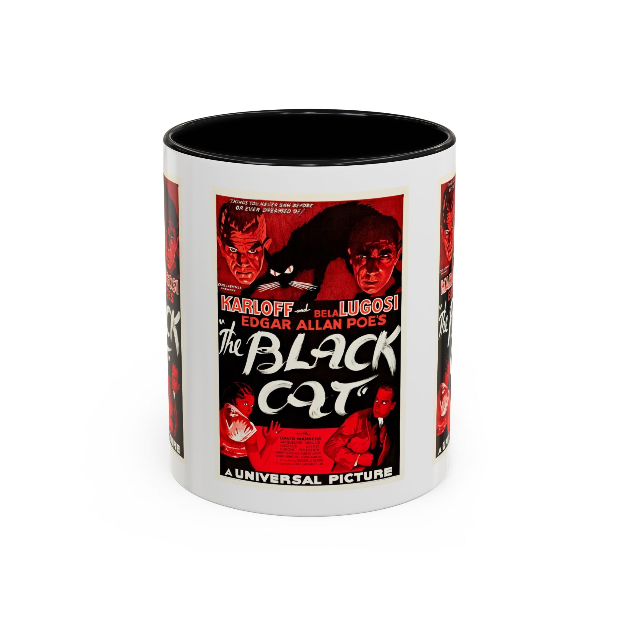 Cult Classic Movie Poster Art Accent Coffee Mug (11, 15oz) - The Black Cat 1934 - POPvault