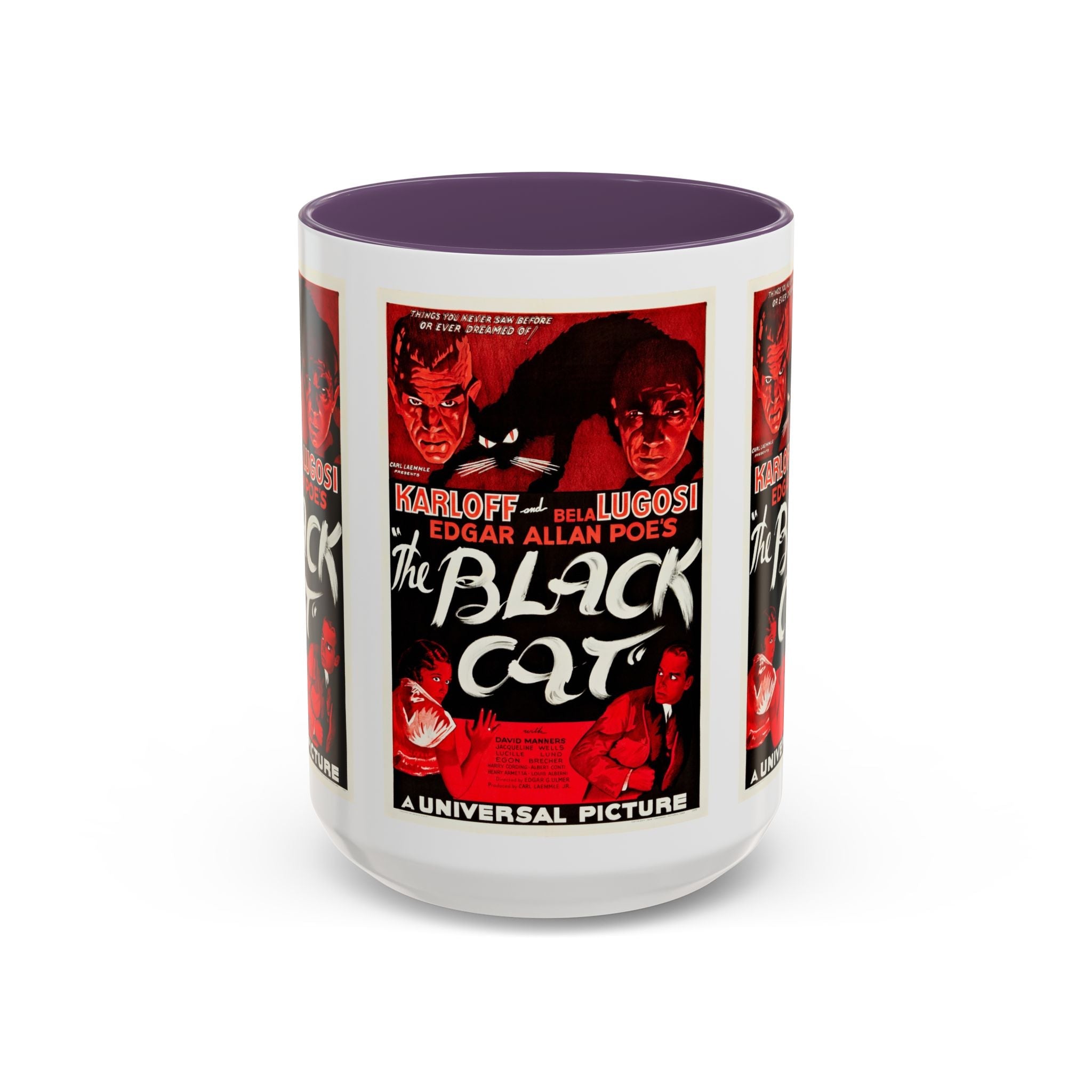Cult Classic Movie Poster Art Accent Coffee Mug (11, 15oz) - The Black Cat 1934 - POPvault
