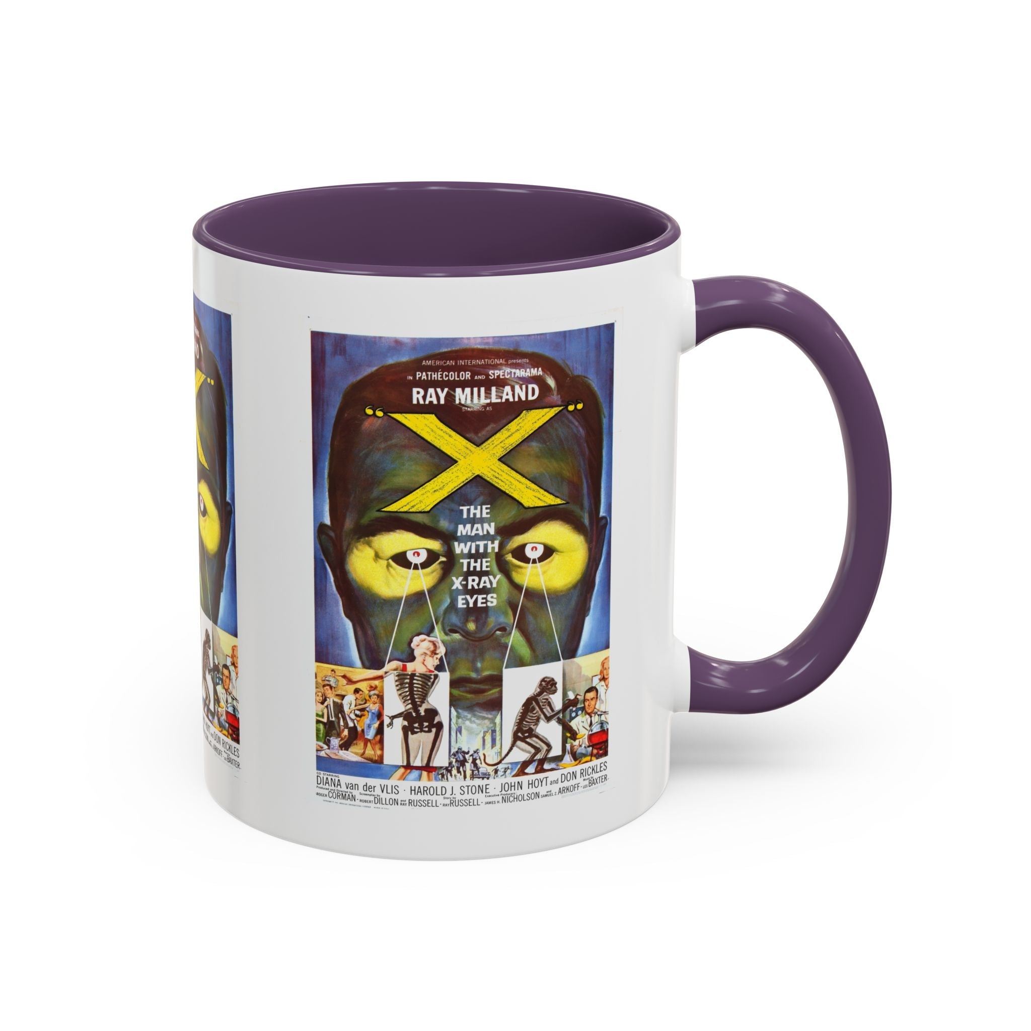 Cult Classic Movie Poster Art Accent Coffee Mug (11, 15oz) - The Man With X - Ray Eyes 1963 - POPvault