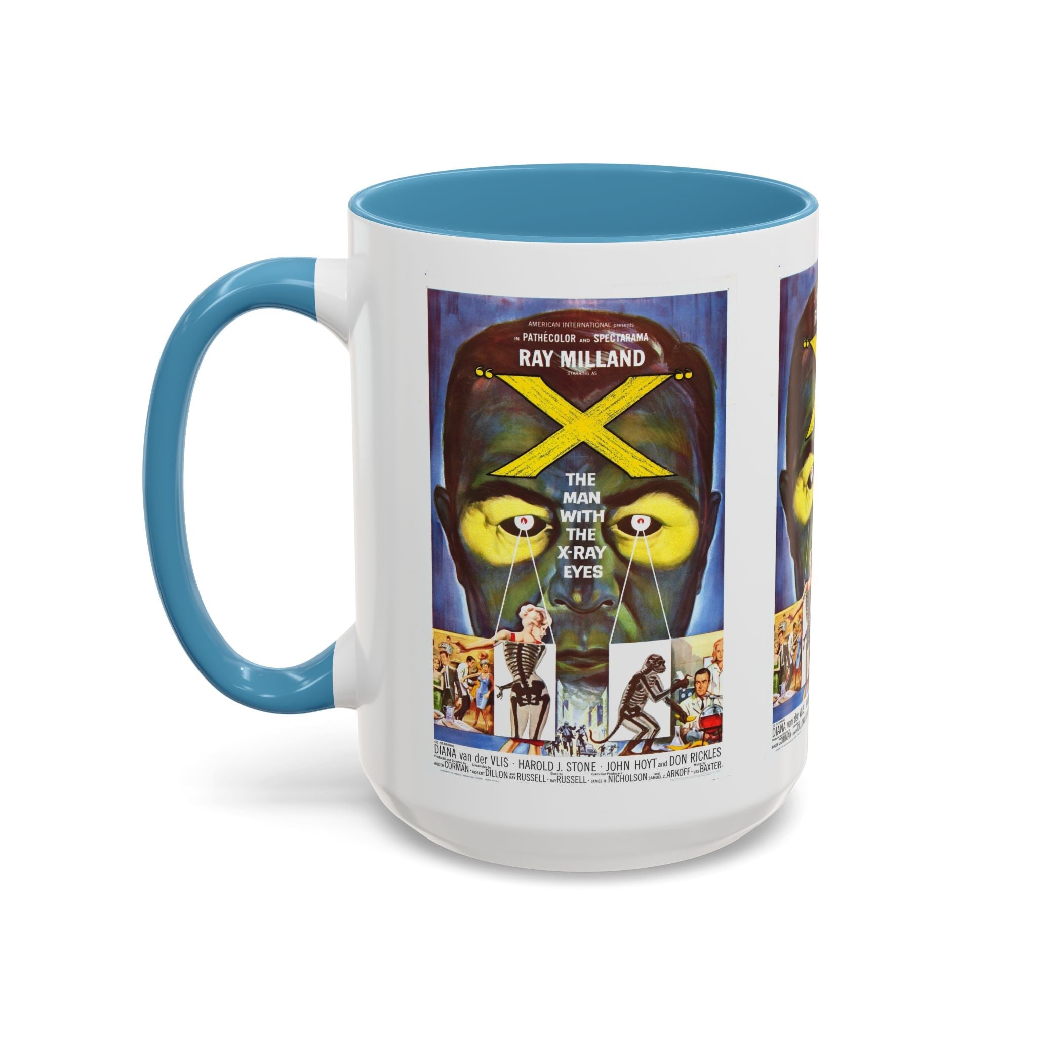 Cult Classic Movie Poster Art Accent Coffee Mug (11, 15oz) - The Man With X - Ray Eyes 1963 - POPvault