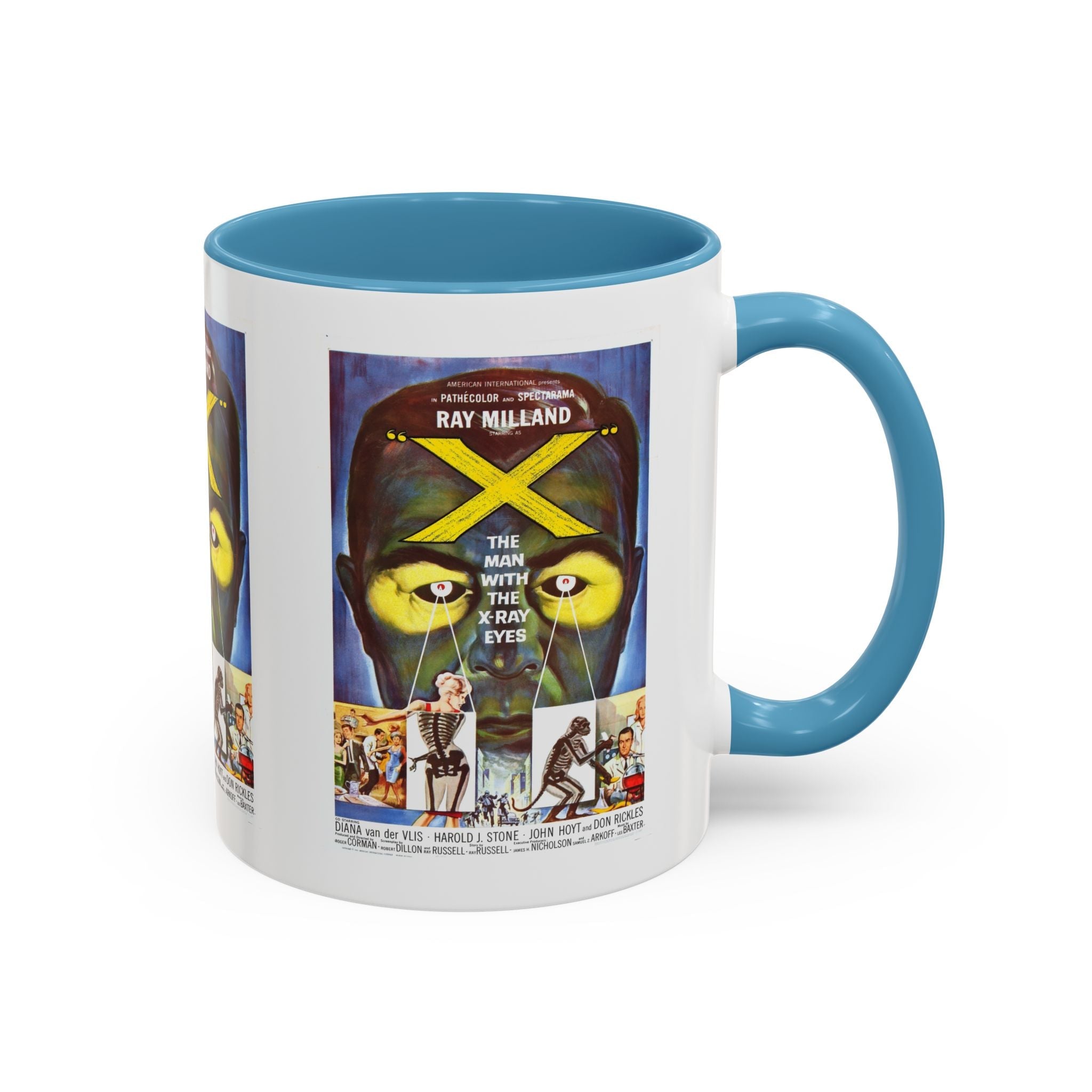 Cult Classic Movie Poster Art Accent Coffee Mug (11, 15oz) - The Man With X - Ray Eyes 1963 - POPvault