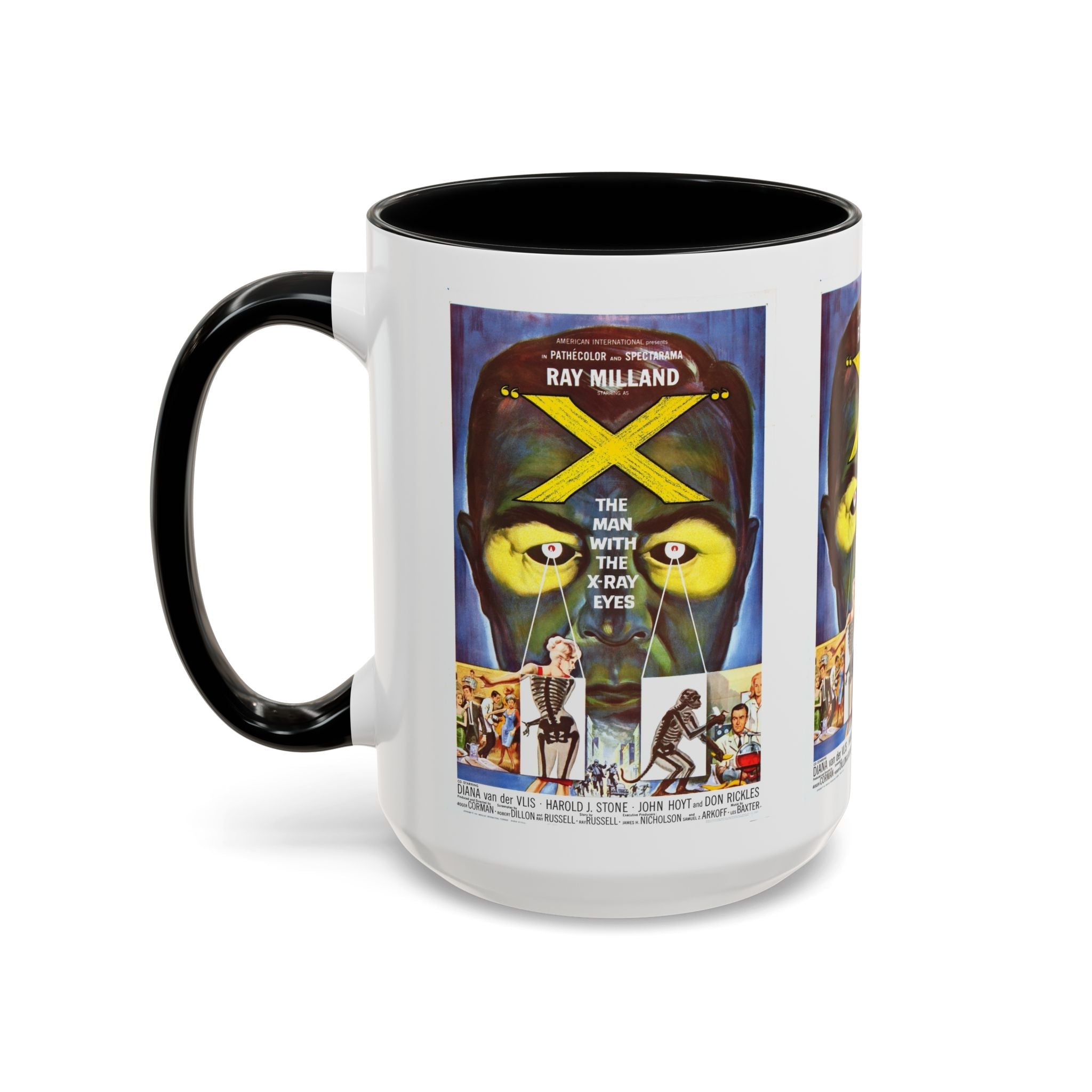 Cult Classic Movie Poster Art Accent Coffee Mug (11, 15oz) - The Man With X - Ray Eyes 1963 - POPvault