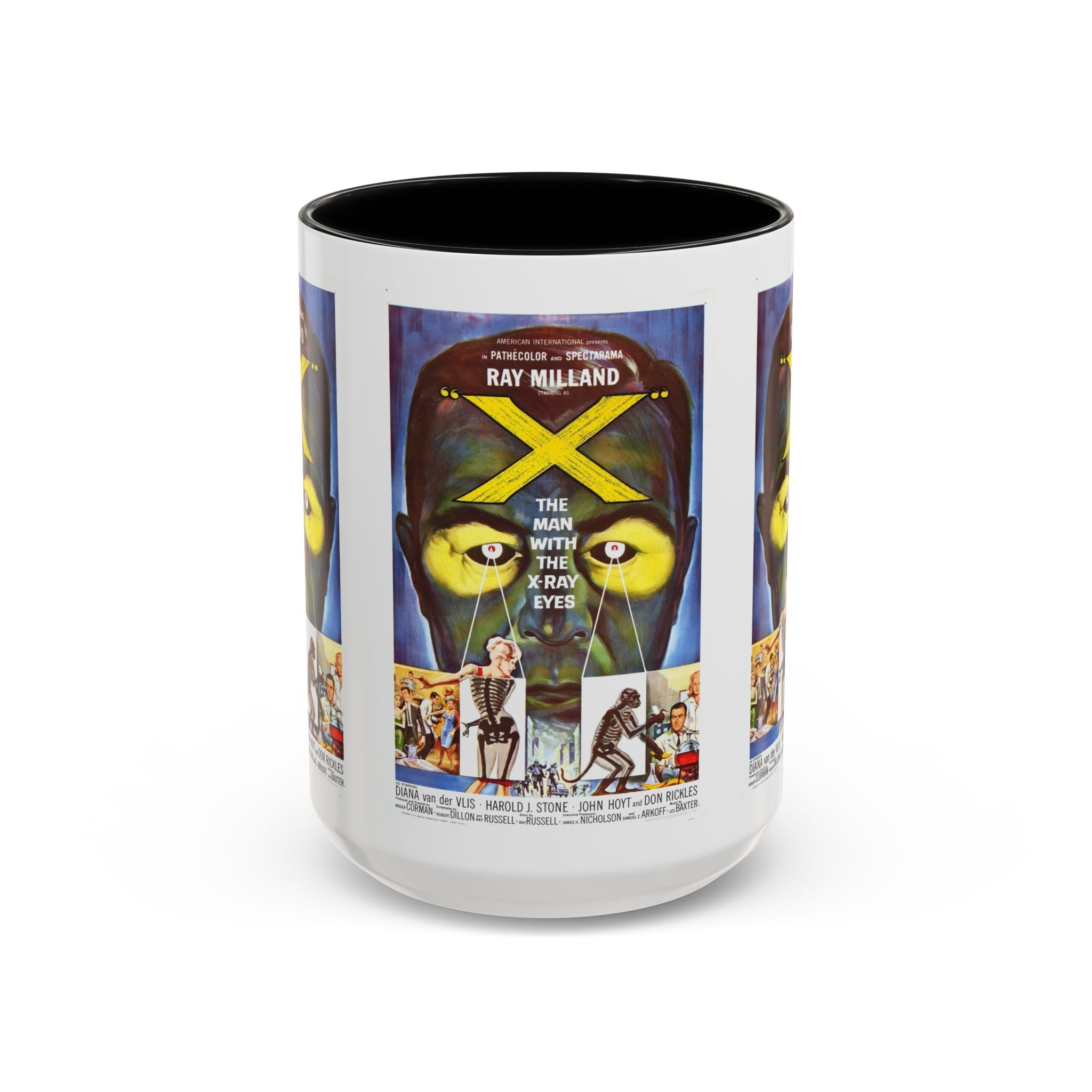 Cult Classic Movie Poster Art Accent Coffee Mug (11, 15oz) - The Man With X - Ray Eyes 1963 - POPvault