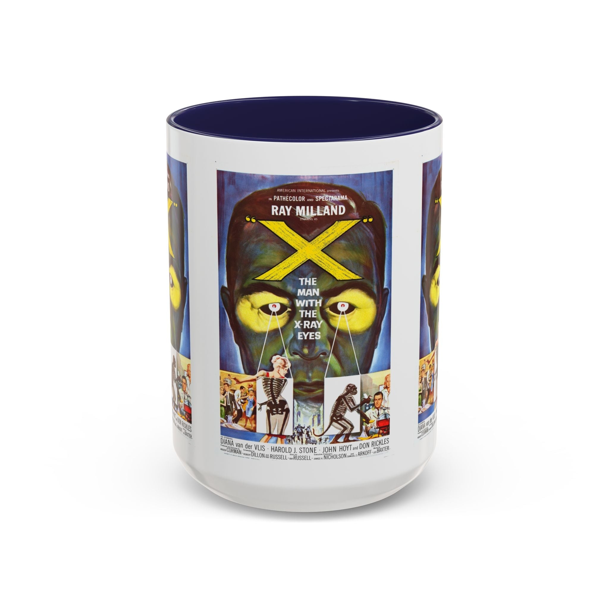 Cult Classic Movie Poster Art Accent Coffee Mug (11, 15oz) - The Man With X - Ray Eyes 1963 - POPvault