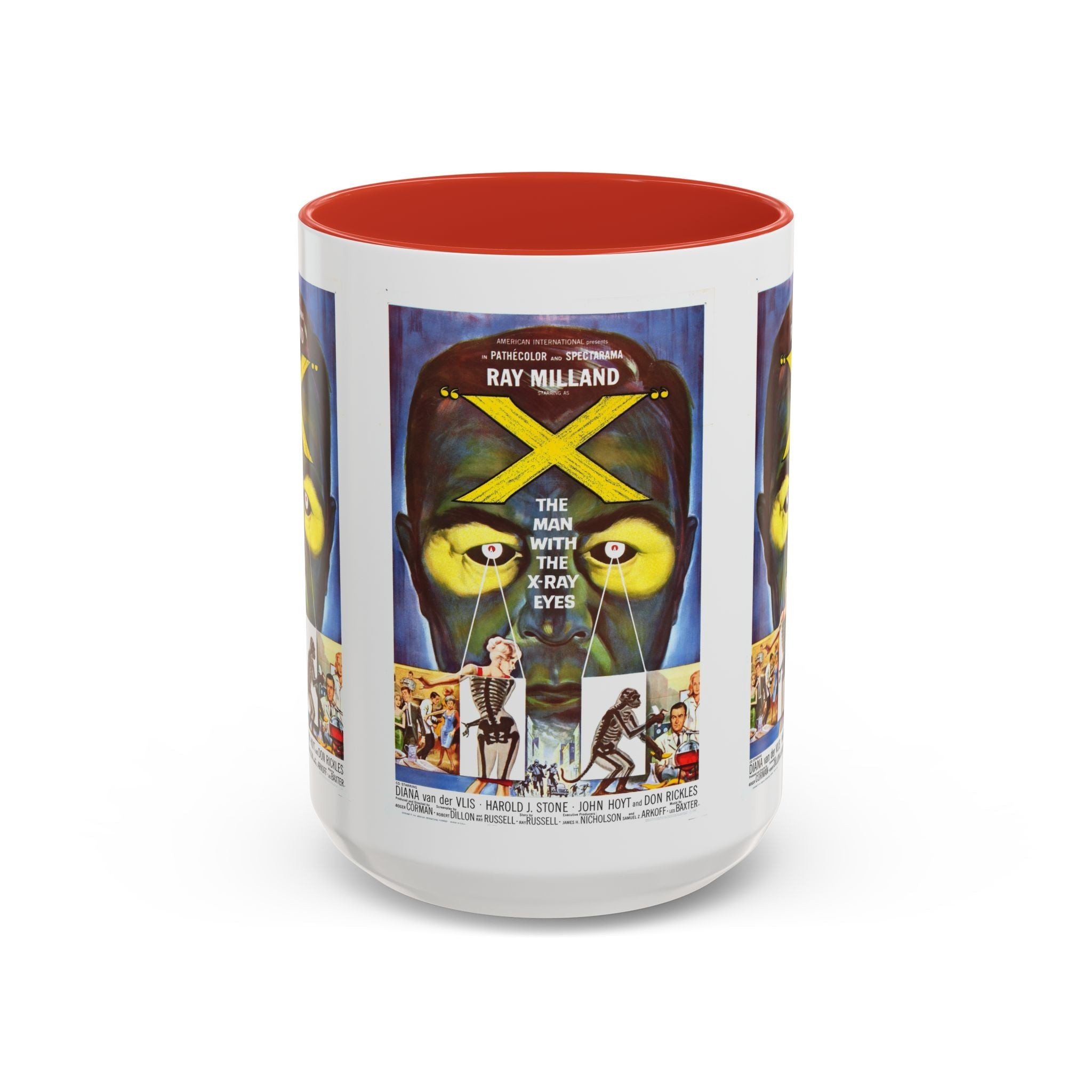 Cult Classic Movie Poster Art Accent Coffee Mug (11, 15oz) - The Man With X - Ray Eyes 1963 - POPvault