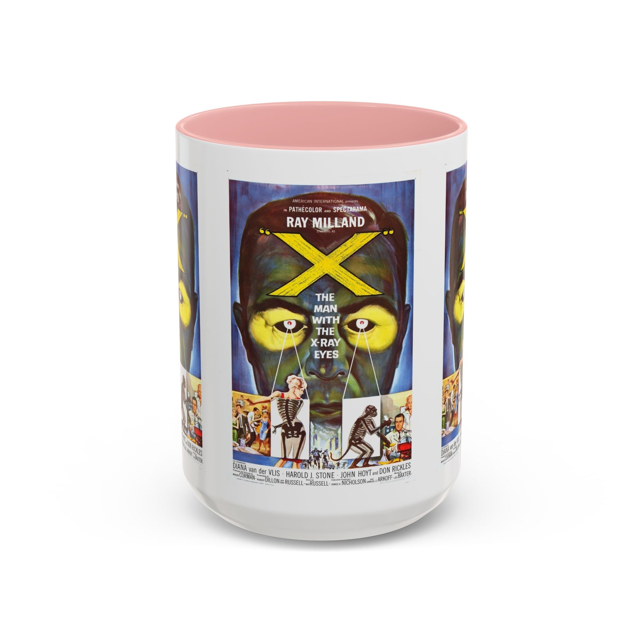 Cult Classic Movie Poster Art Accent Coffee Mug (11, 15oz) - The Man With X - Ray Eyes 1963 - POPvault