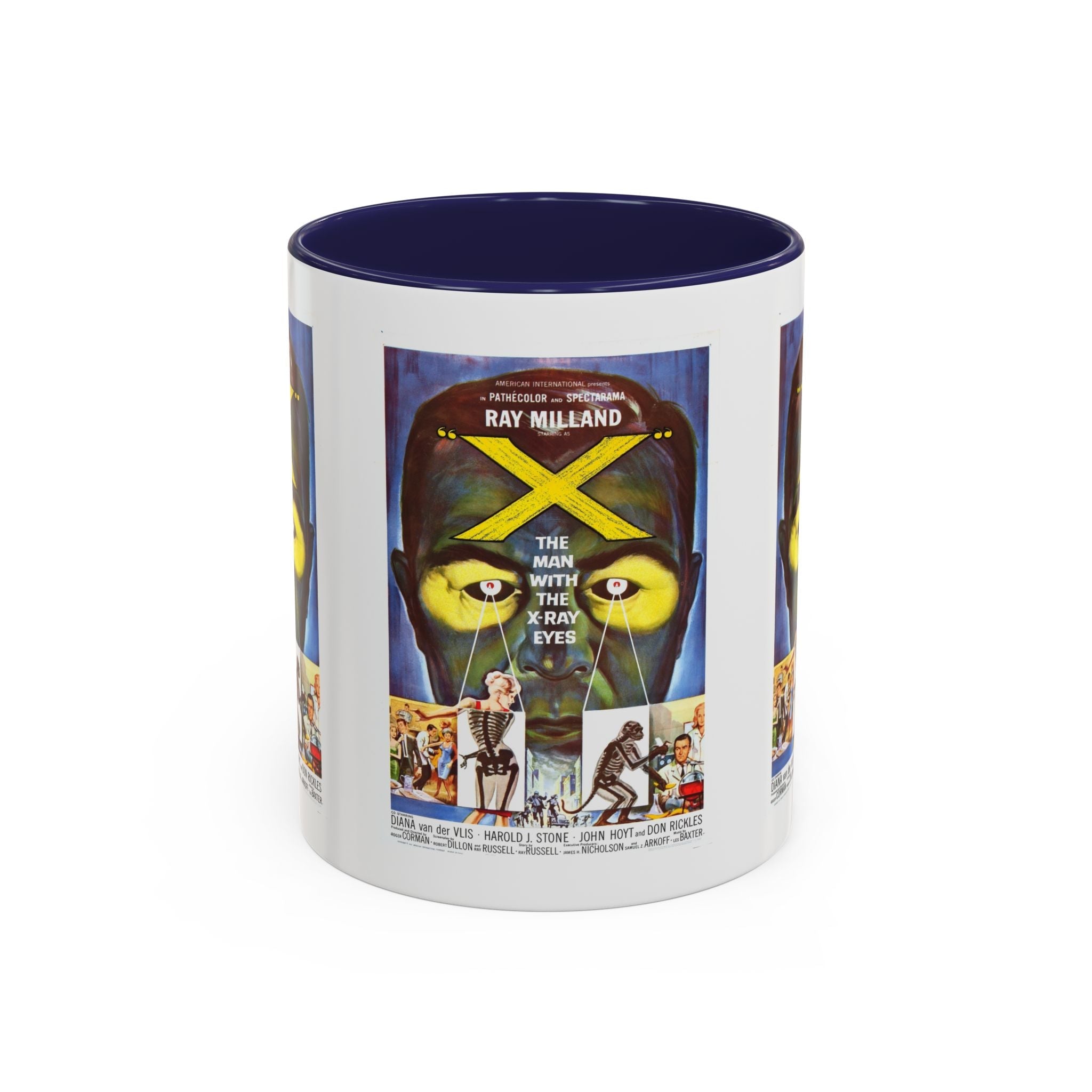 Cult Classic Movie Poster Art Accent Coffee Mug (11, 15oz) - The Man With X - Ray Eyes 1963 - POPvault