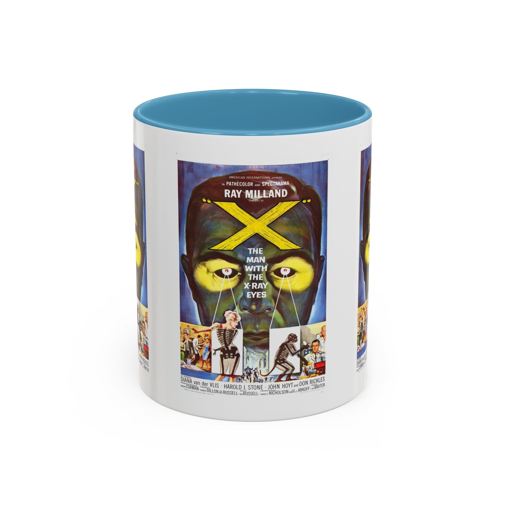 Cult Classic Movie Poster Art Accent Coffee Mug (11, 15oz) - The Man With X - Ray Eyes 1963 - POPvault