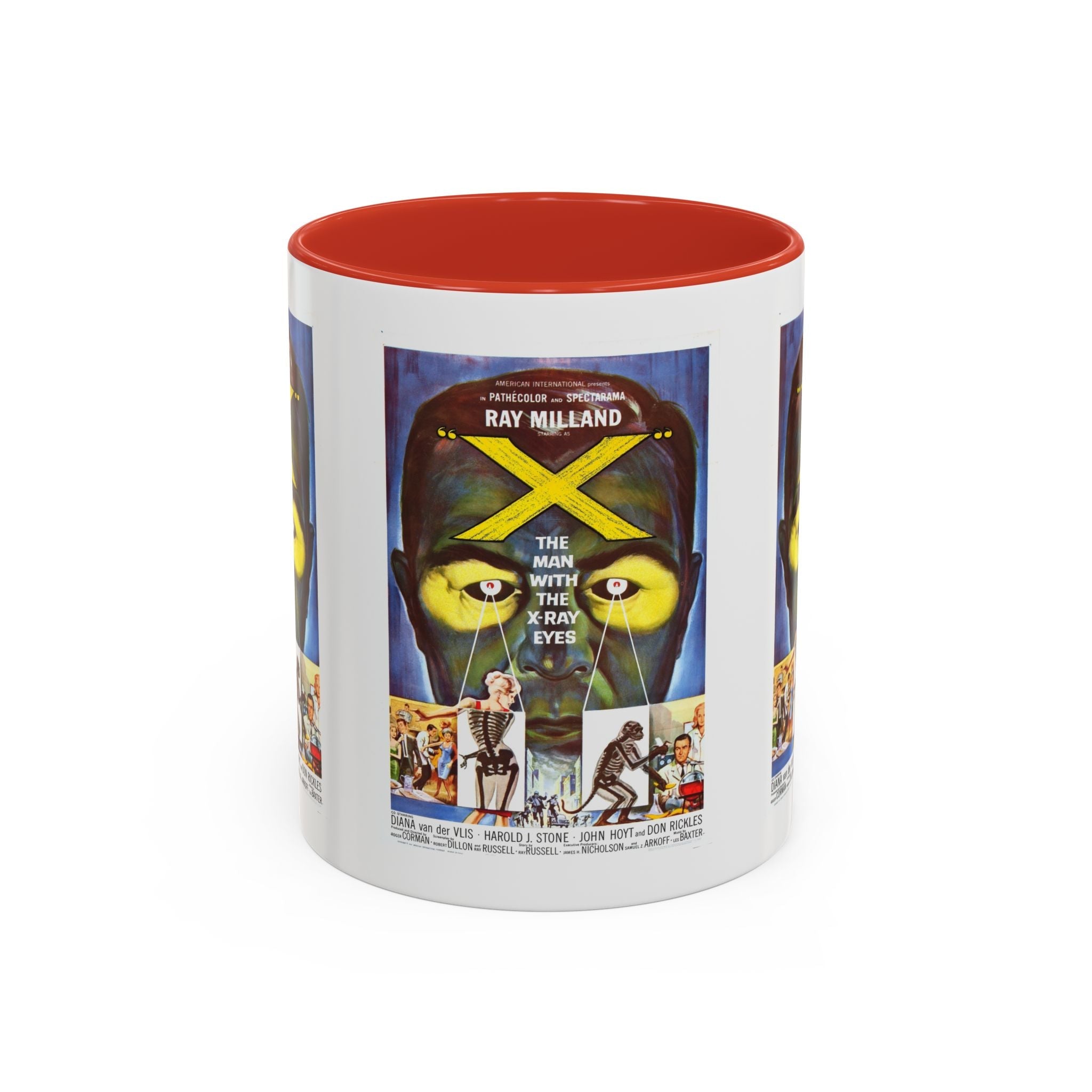Cult Classic Movie Poster Art Accent Coffee Mug (11, 15oz) - The Man With X - Ray Eyes 1963 - POPvault