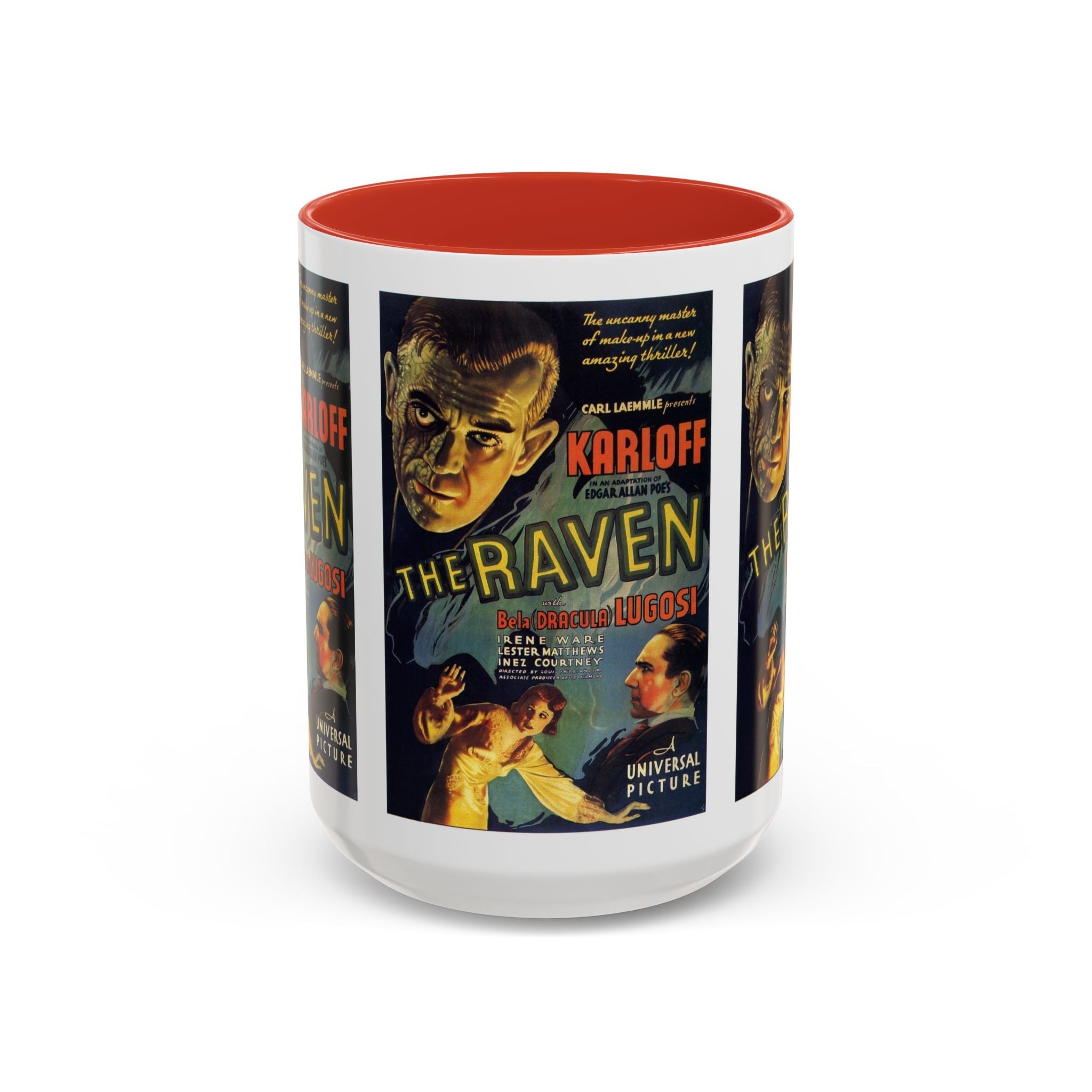 Cult Classic Movie Poster Art Accent Coffee Mug (11, 15oz) - The Raven 1935 - POPvault