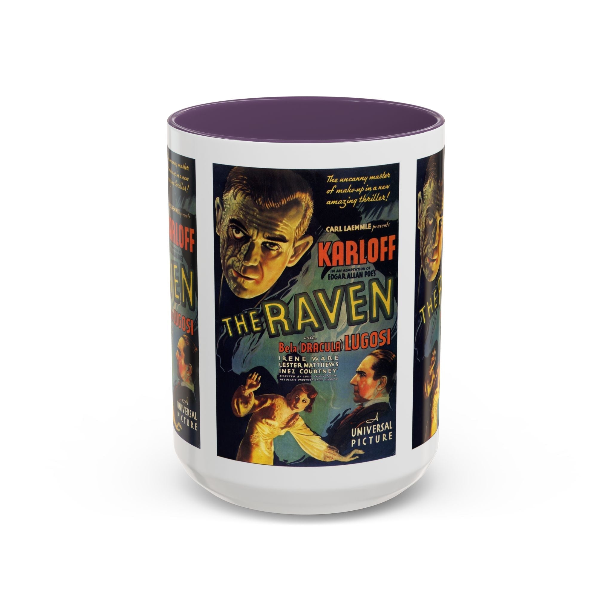 Cult Classic Movie Poster Art Accent Coffee Mug (11, 15oz) - The Raven 1935 - POPvault
