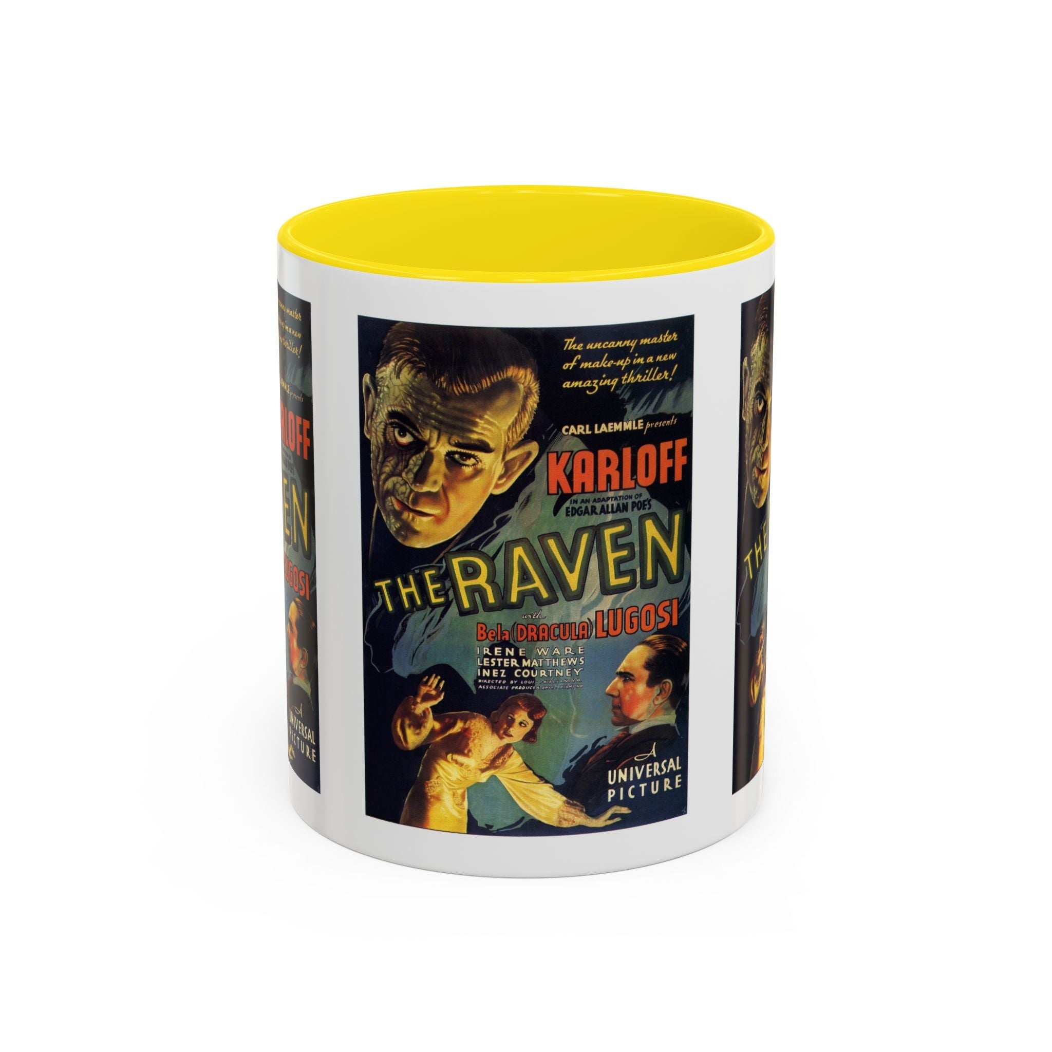Cult Classic Movie Poster Art Accent Coffee Mug (11, 15oz) - The Raven 1935 - POPvault