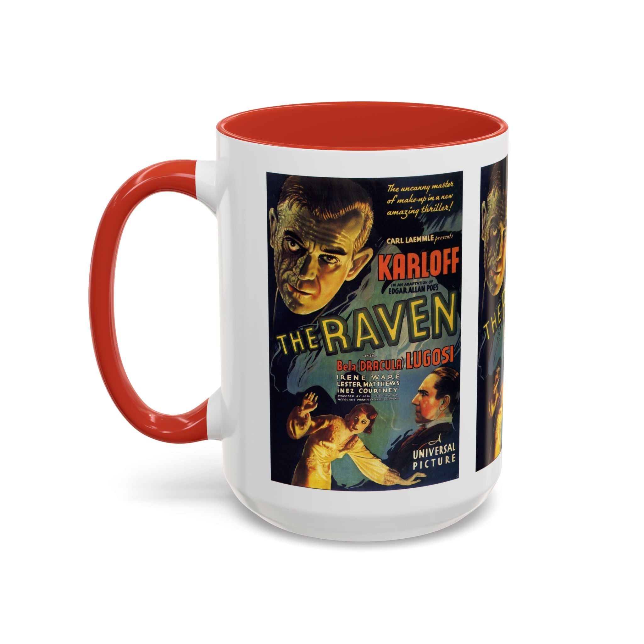 Cult Classic Movie Poster Art Accent Coffee Mug (11, 15oz) - The Raven 1935 - POPvault