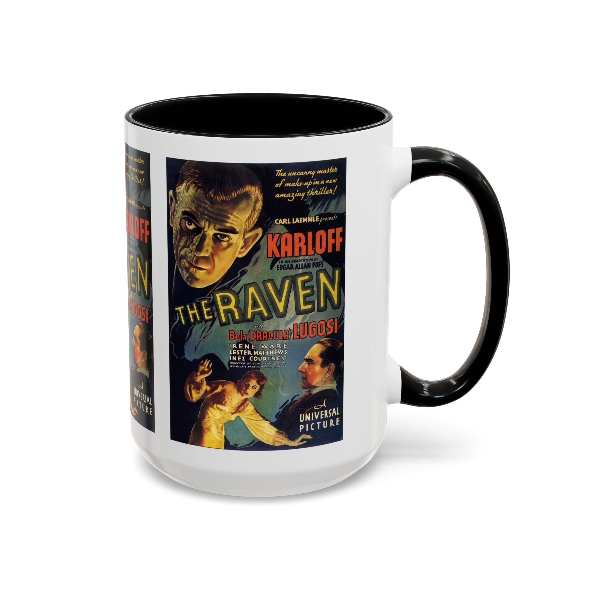 Cult Classic Movie Poster Art Accent Coffee Mug (11, 15oz) - The Raven 1935 - POPvault