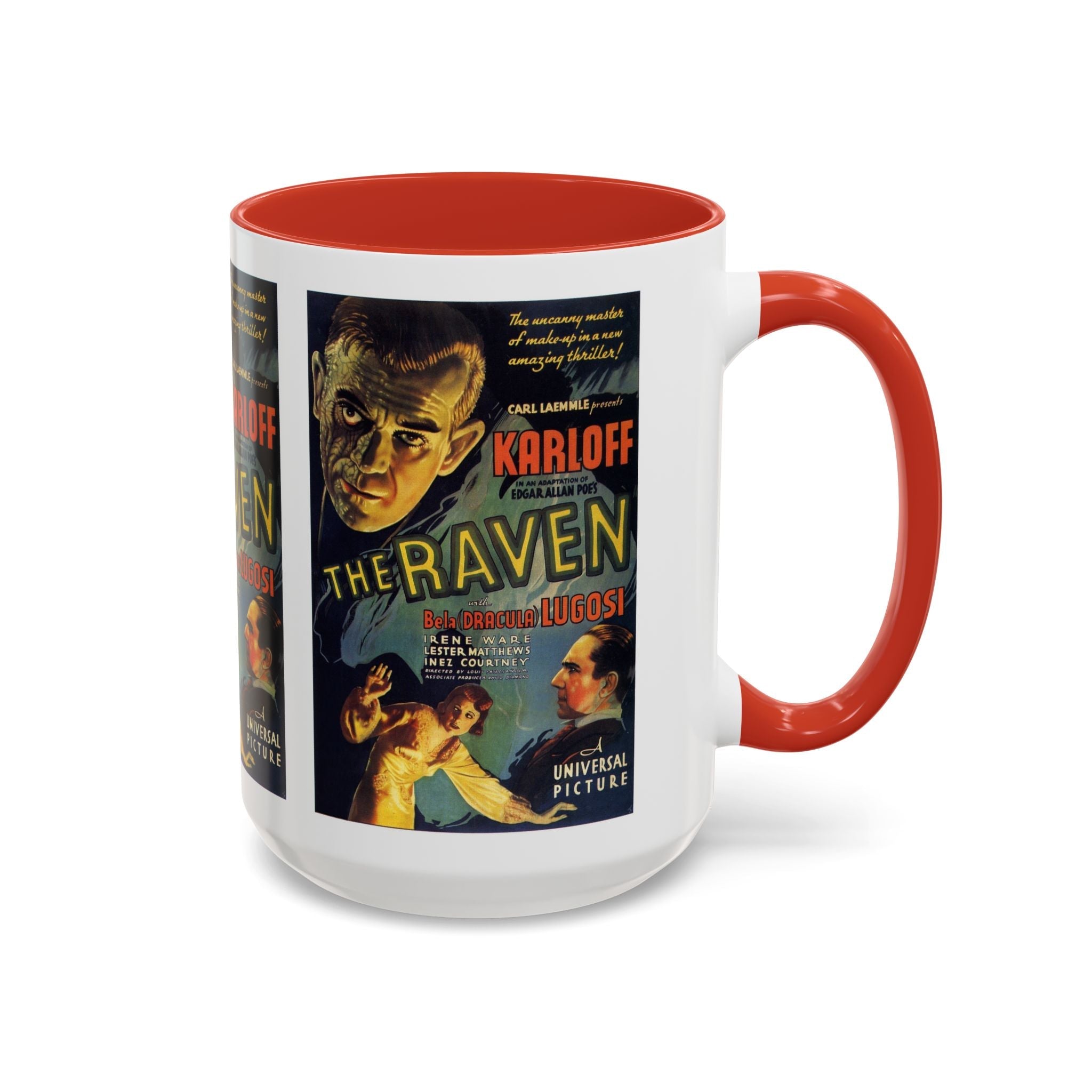 Cult Classic Movie Poster Art Accent Coffee Mug (11, 15oz) - The Raven 1935 - POPvault