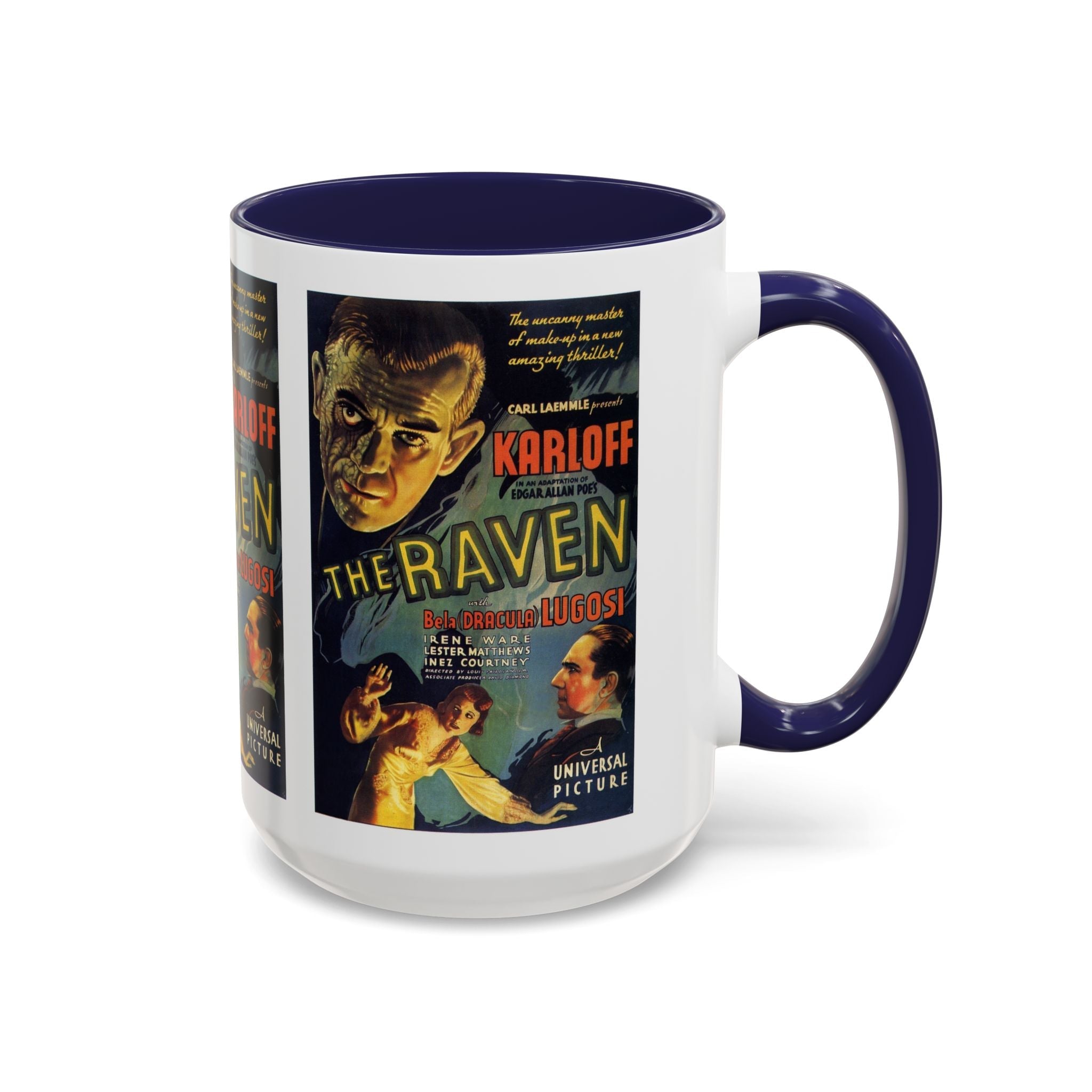 Cult Classic Movie Poster Art Accent Coffee Mug (11, 15oz) - The Raven 1935 - POPvault