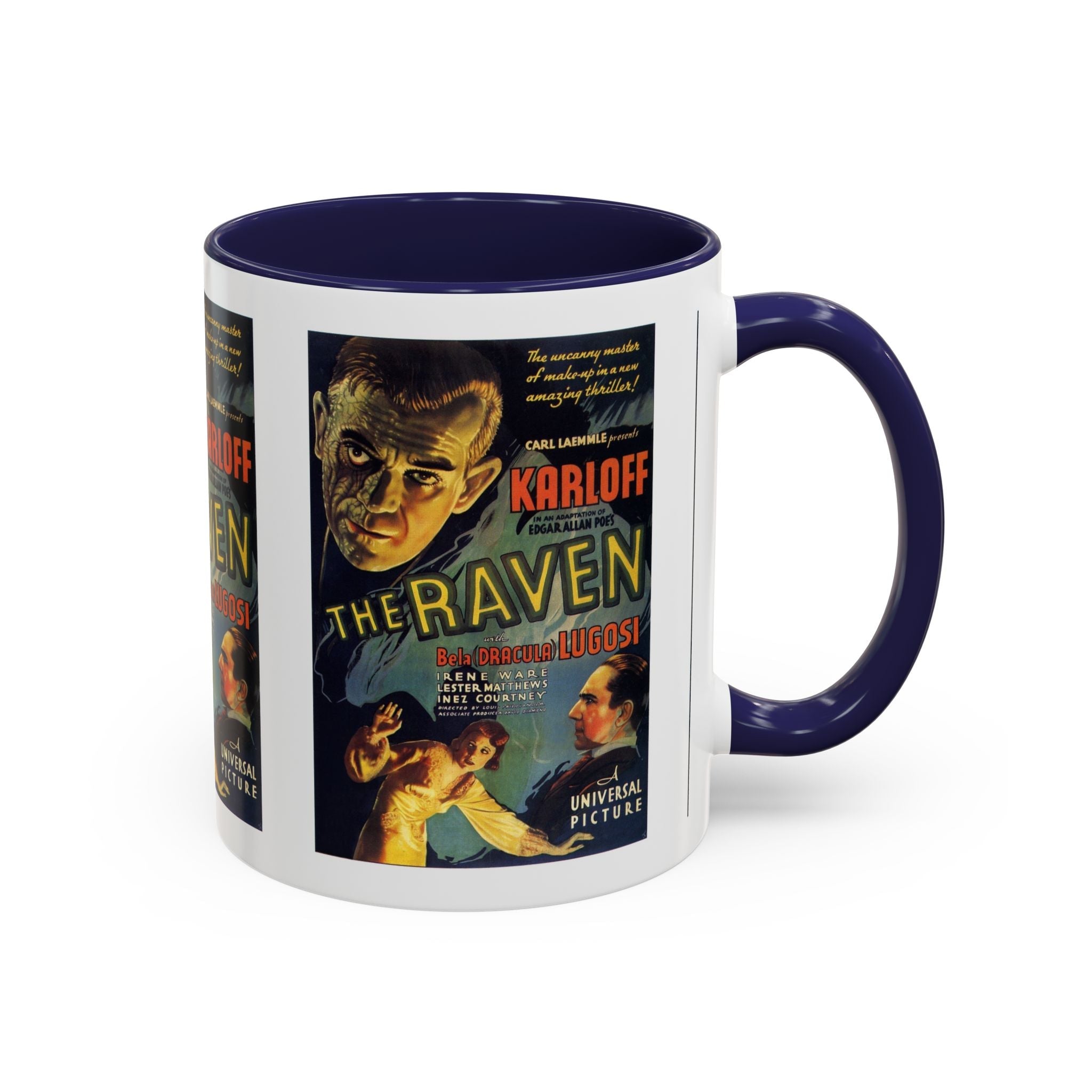 Cult Classic Movie Poster Art Accent Coffee Mug (11, 15oz) - The Raven 1935 - POPvault