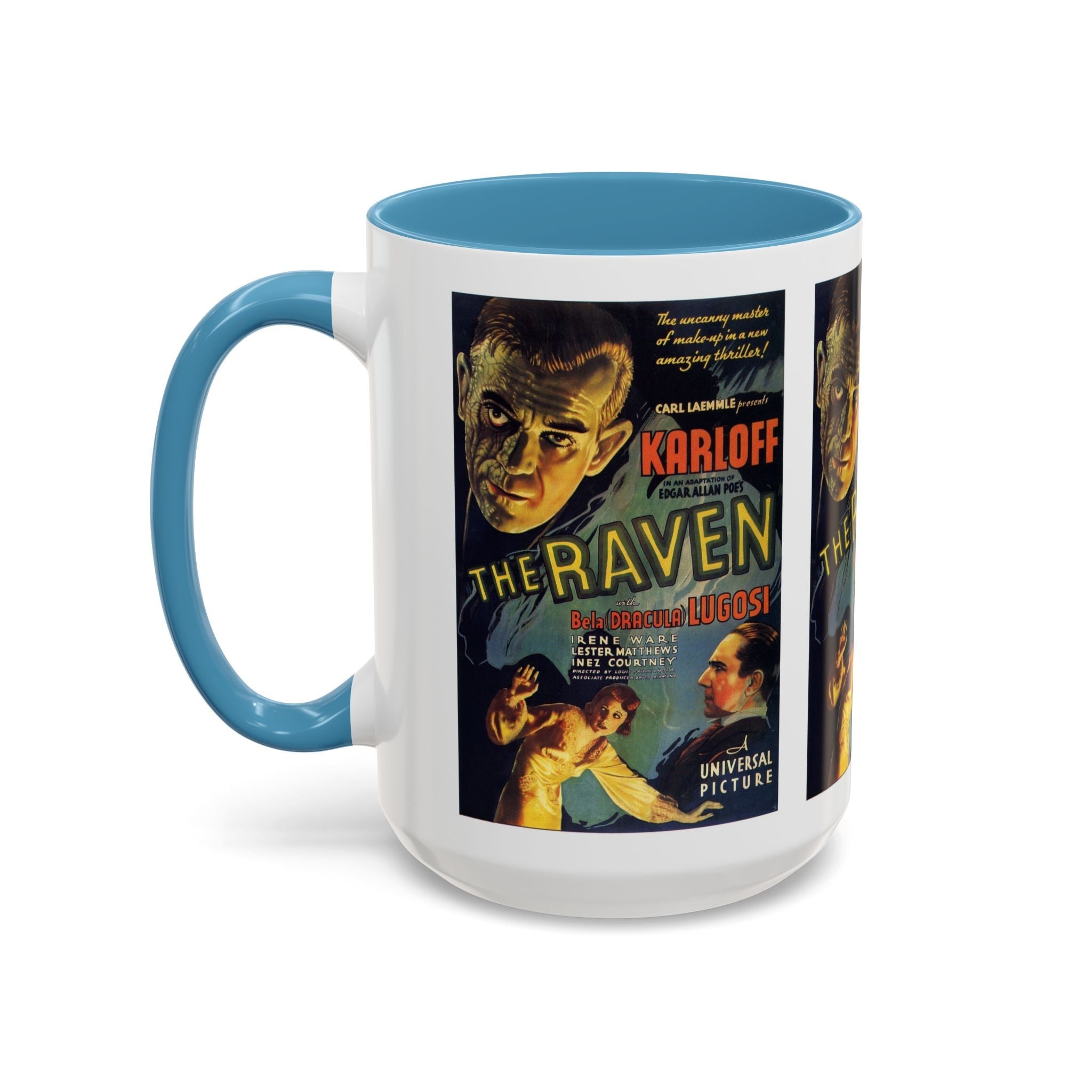 Cult Classic Movie Poster Art Accent Coffee Mug (11, 15oz) - The Raven 1935 - POPvault