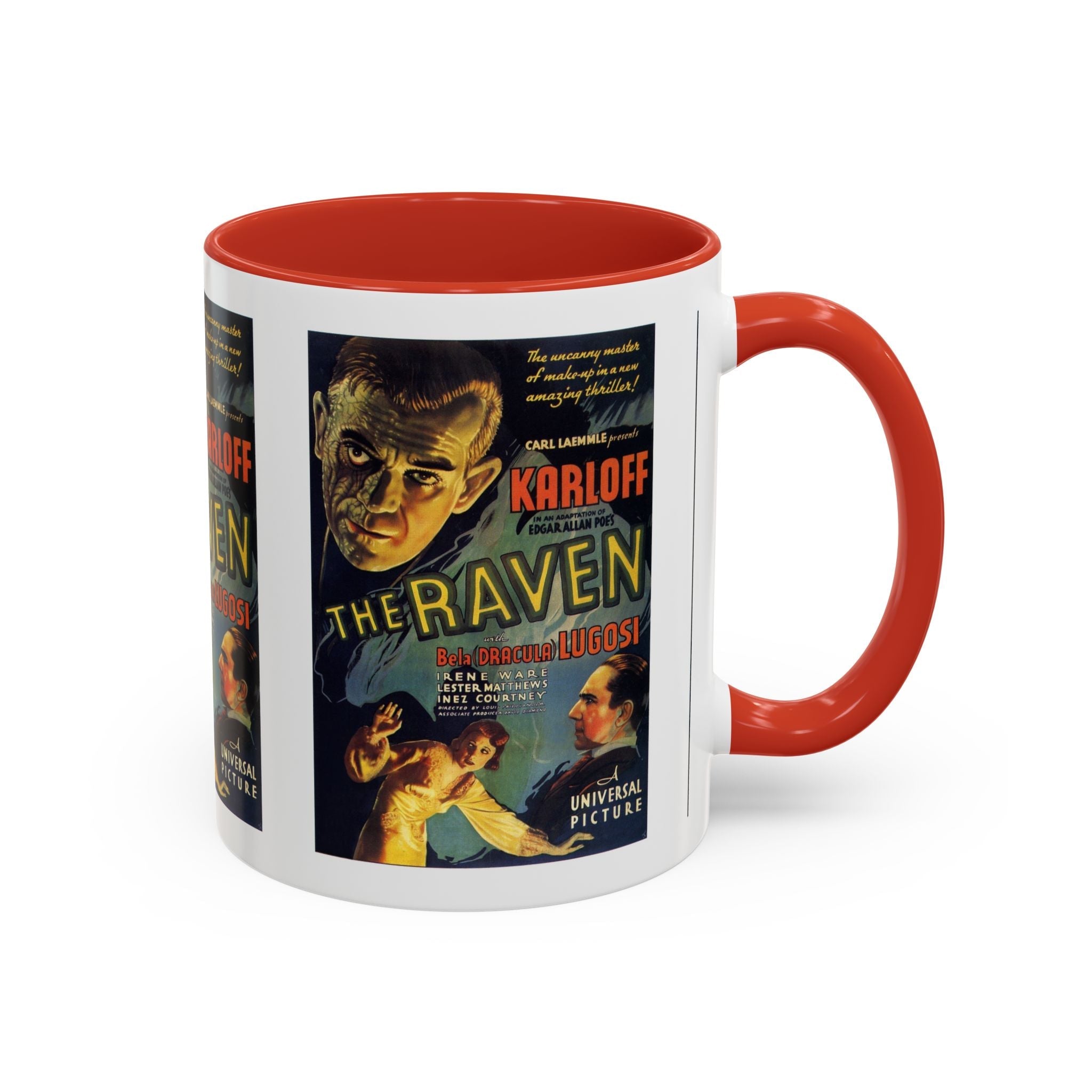 Cult Classic Movie Poster Art Accent Coffee Mug (11, 15oz) - The Raven 1935 - POPvault