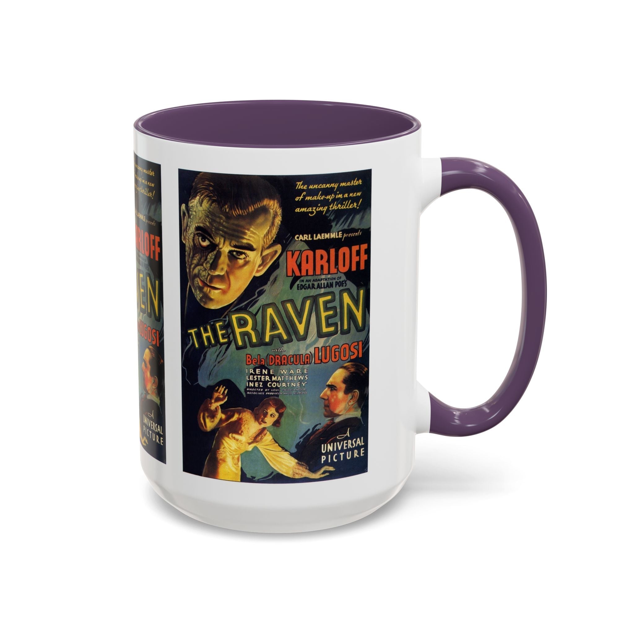 Cult Classic Movie Poster Art Accent Coffee Mug (11, 15oz) - The Raven 1935 - POPvault